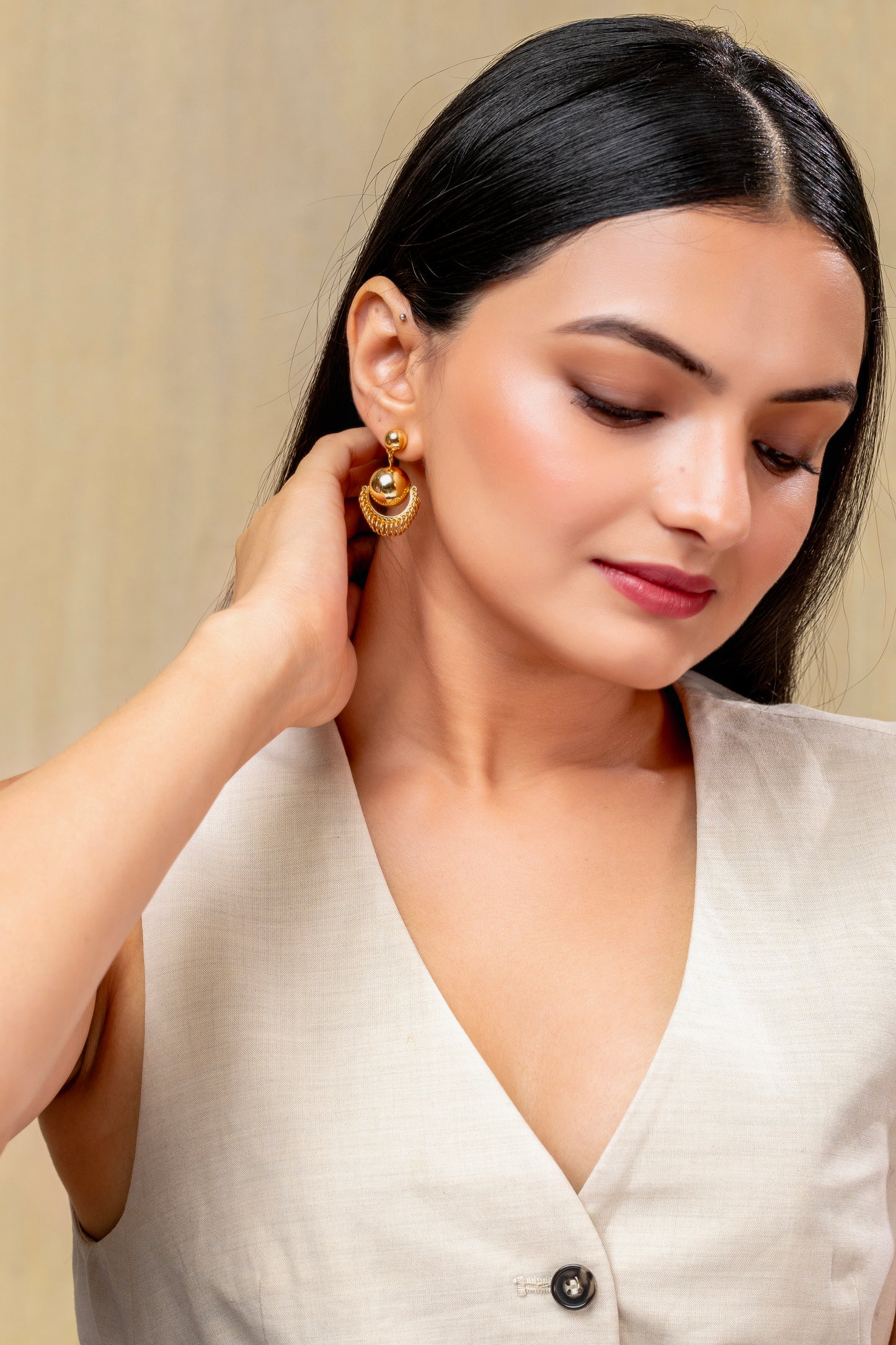 Golden Ring Earring