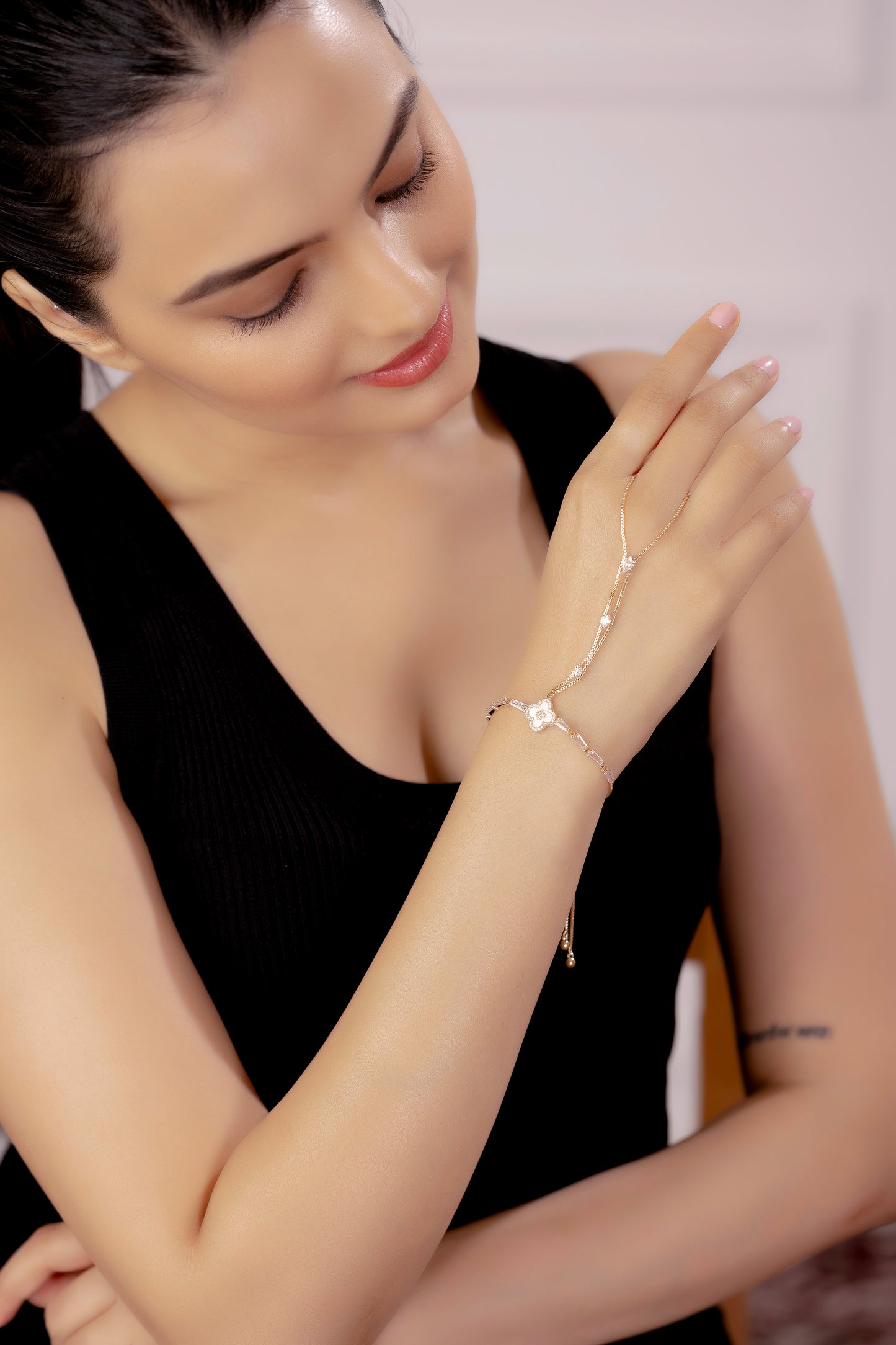 Sana Rosegold Plated Ring Bracelet