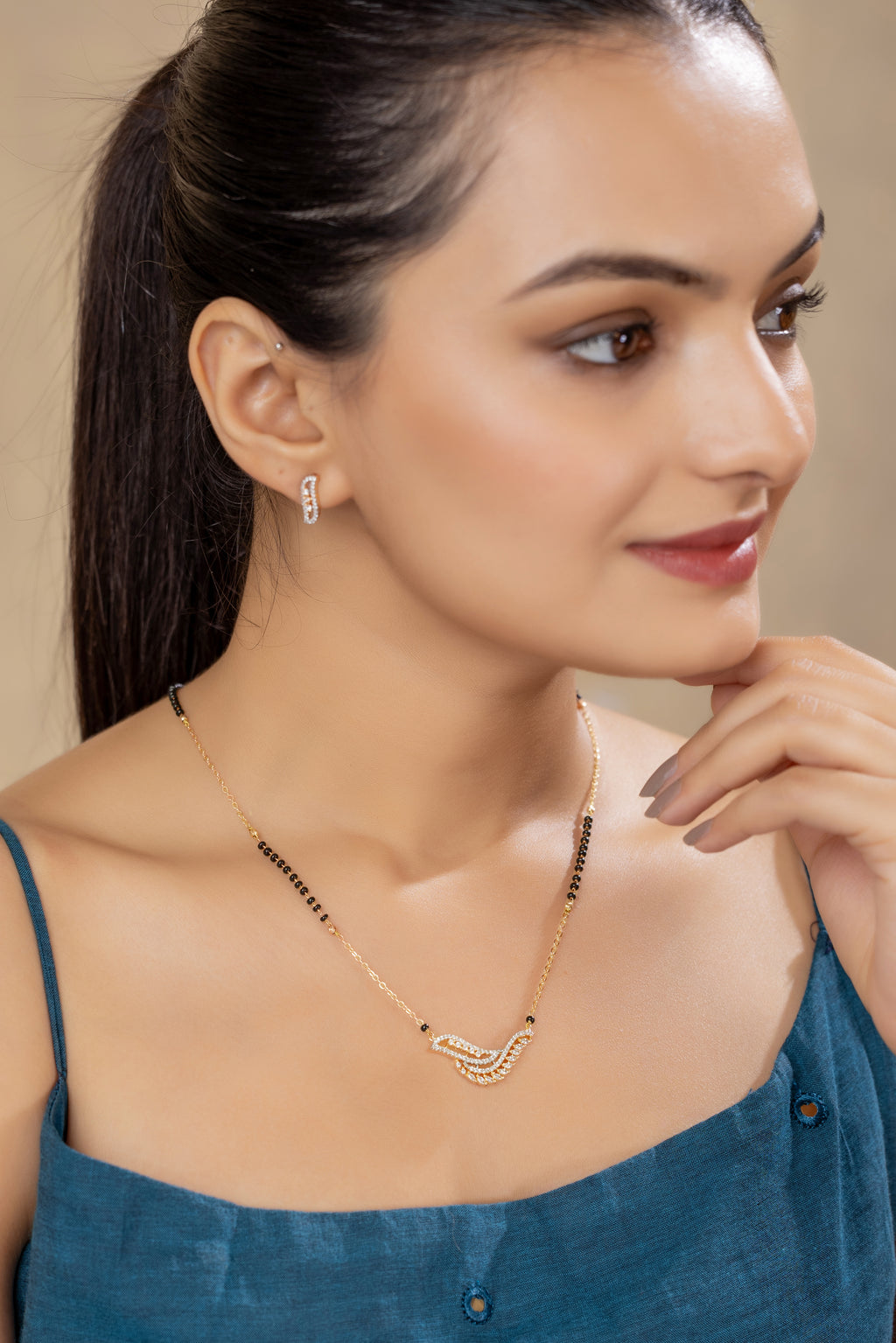 Myra Mangalsutra With Earrings