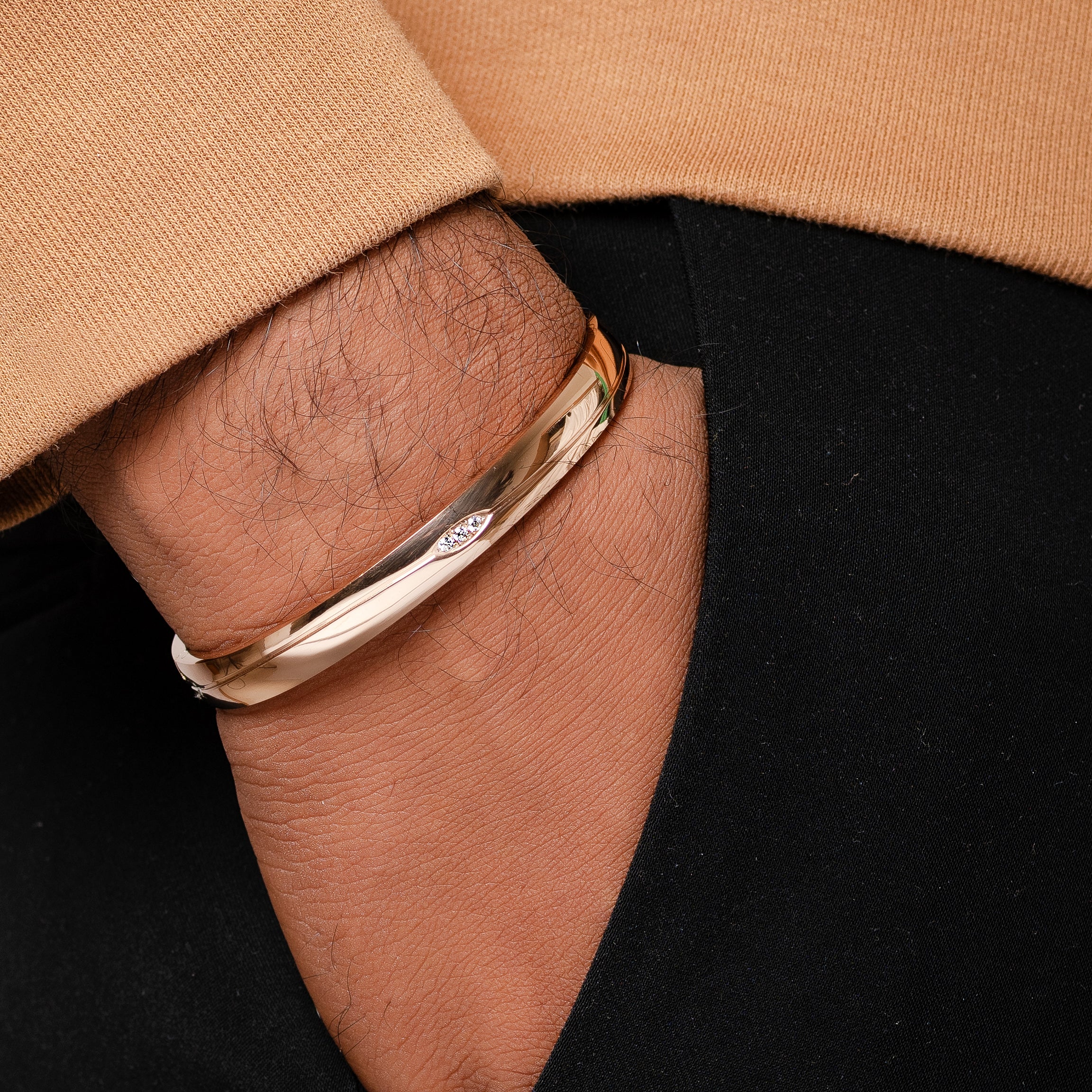 Mecro Rose Gold Men's Kada Bracelet