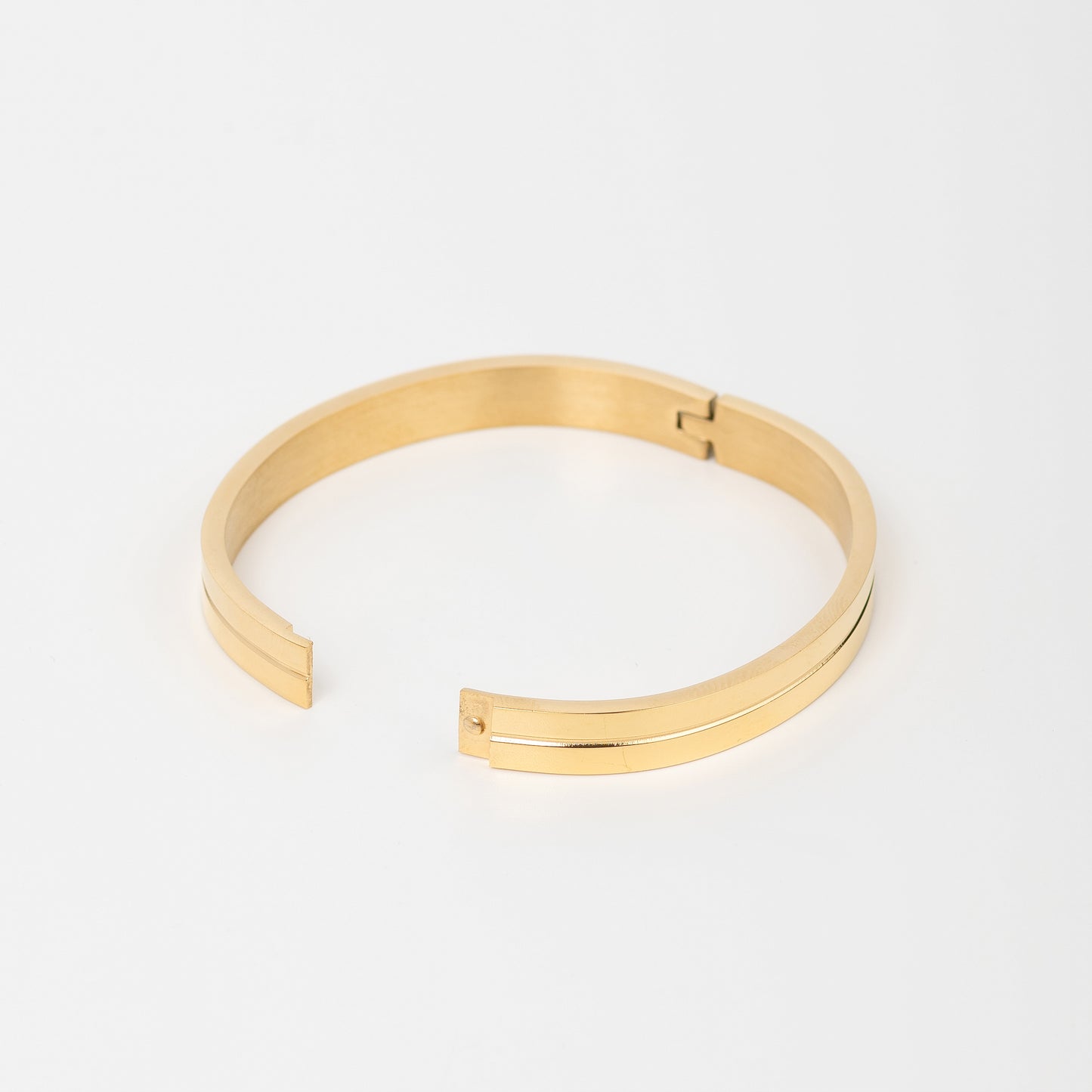 Three Dus Diamond Gold Men's Kada Bracelet