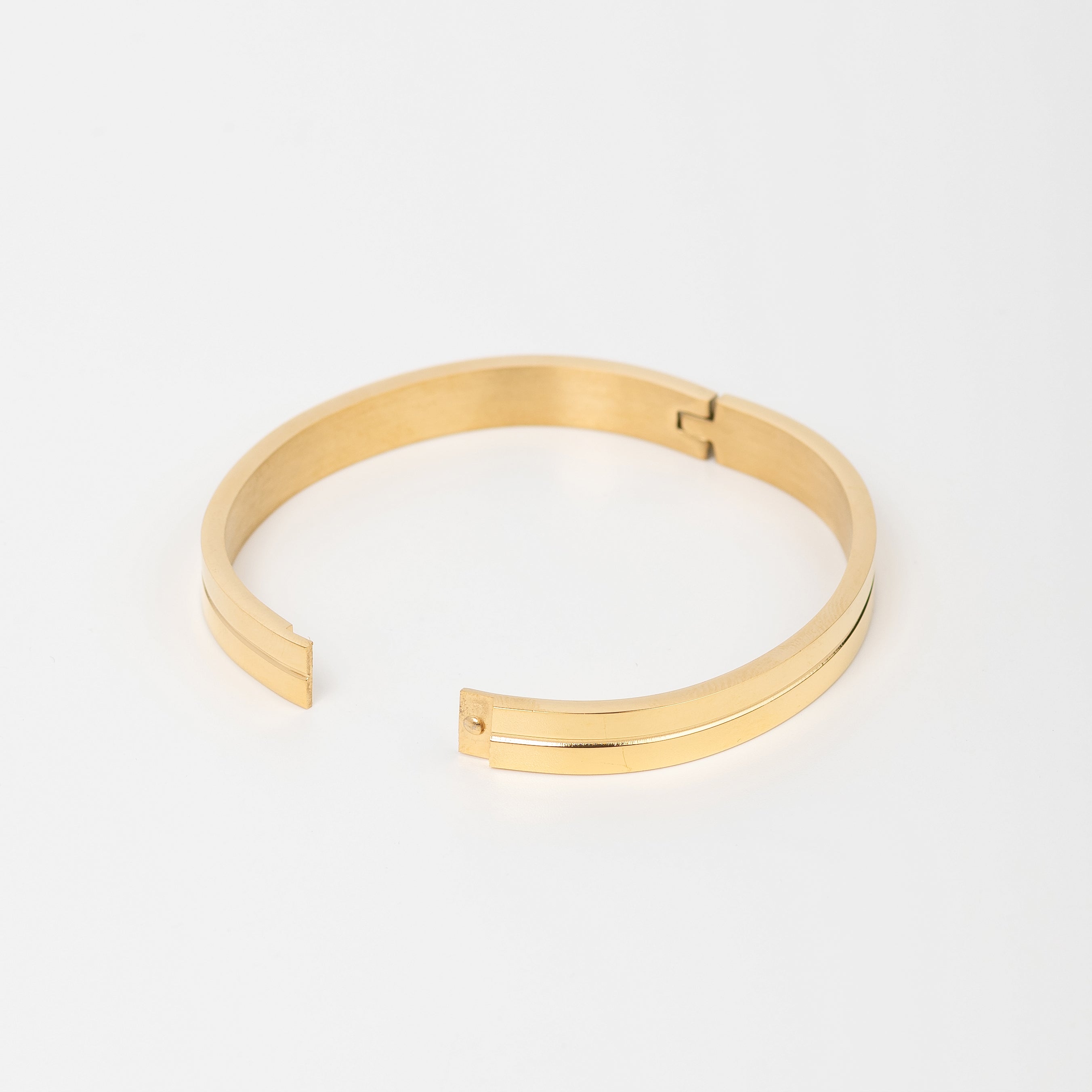 Three Dus Diamond Gold Men's Kada Bracelet