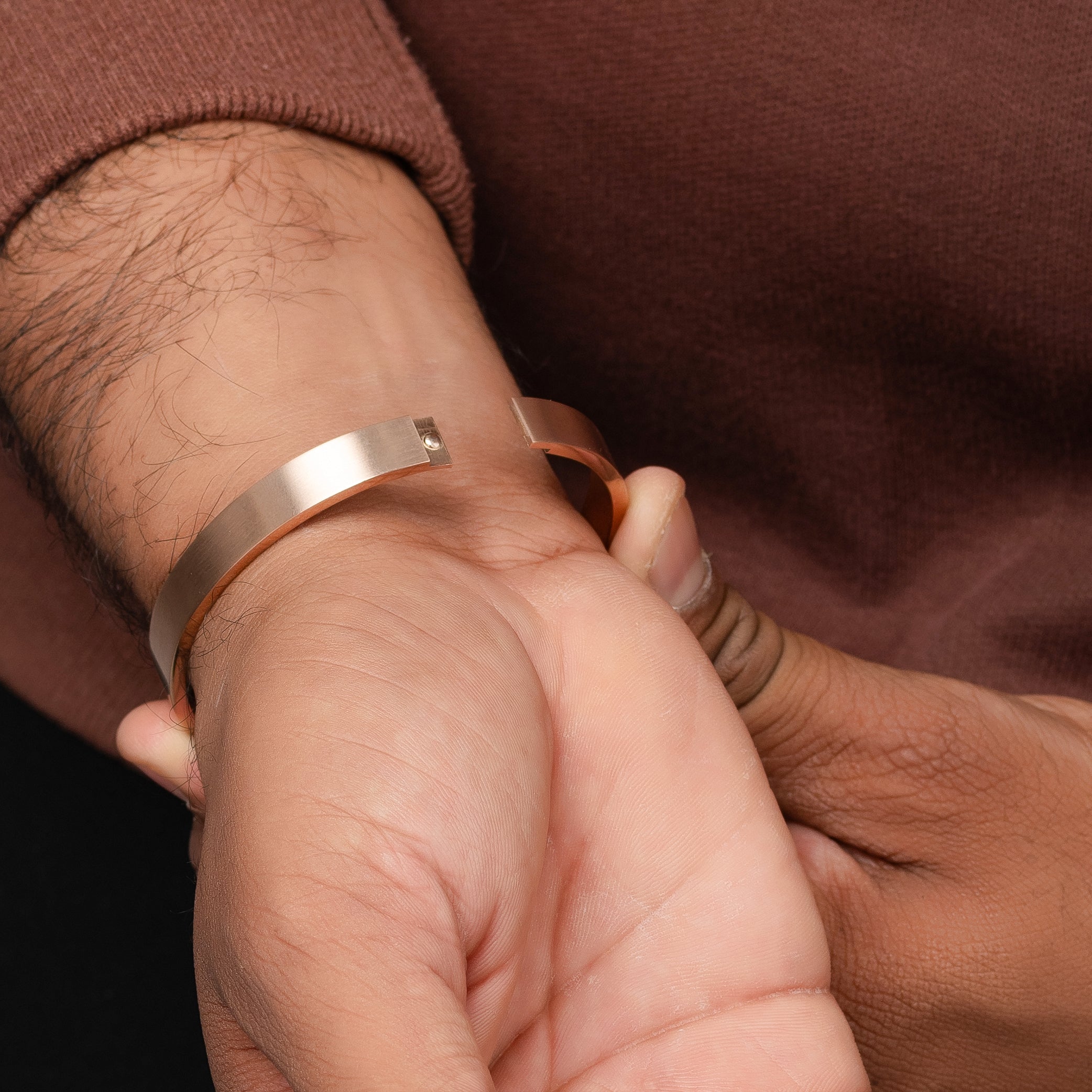 Finkal Rose Gold Men's Kada Bracelet