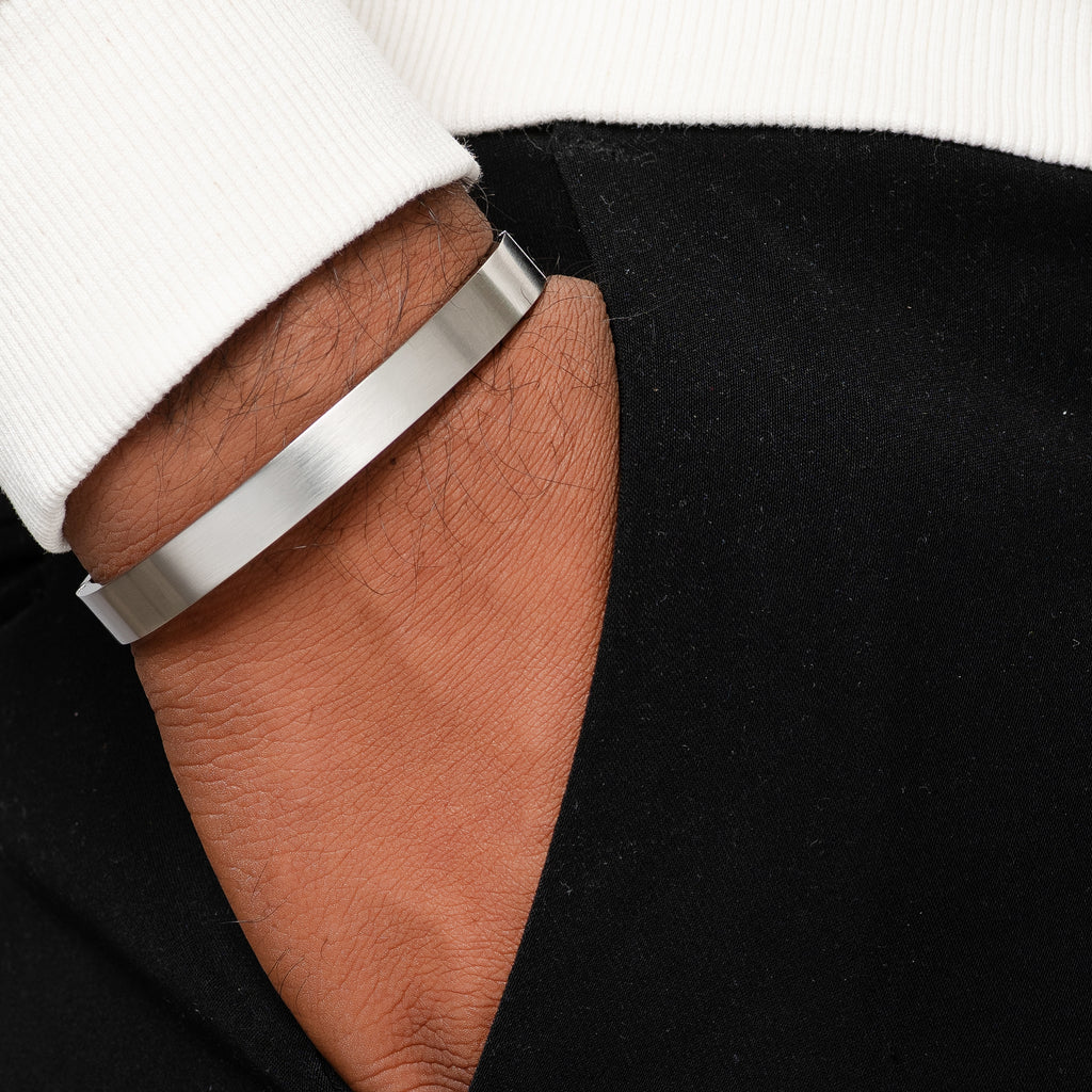 Finkal Silver Men's Kada Bracelet