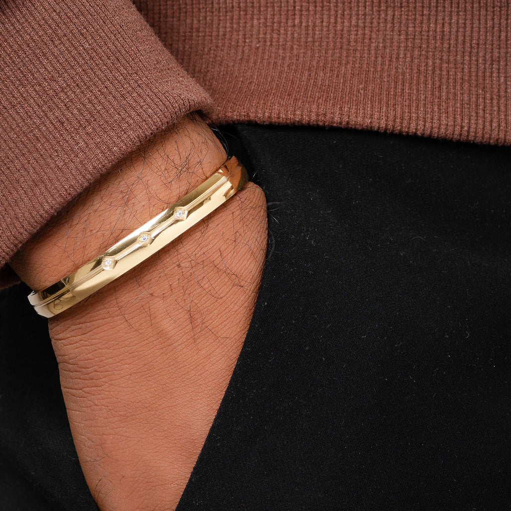 Zifro Gold Men's Kada Bracelet