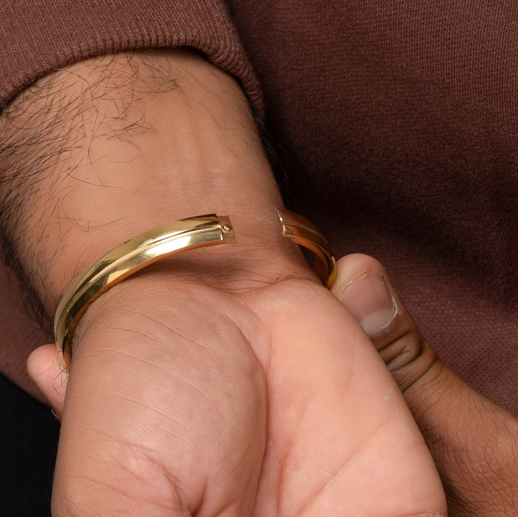 Zifro Rose Gold Men's Kada Bracelet