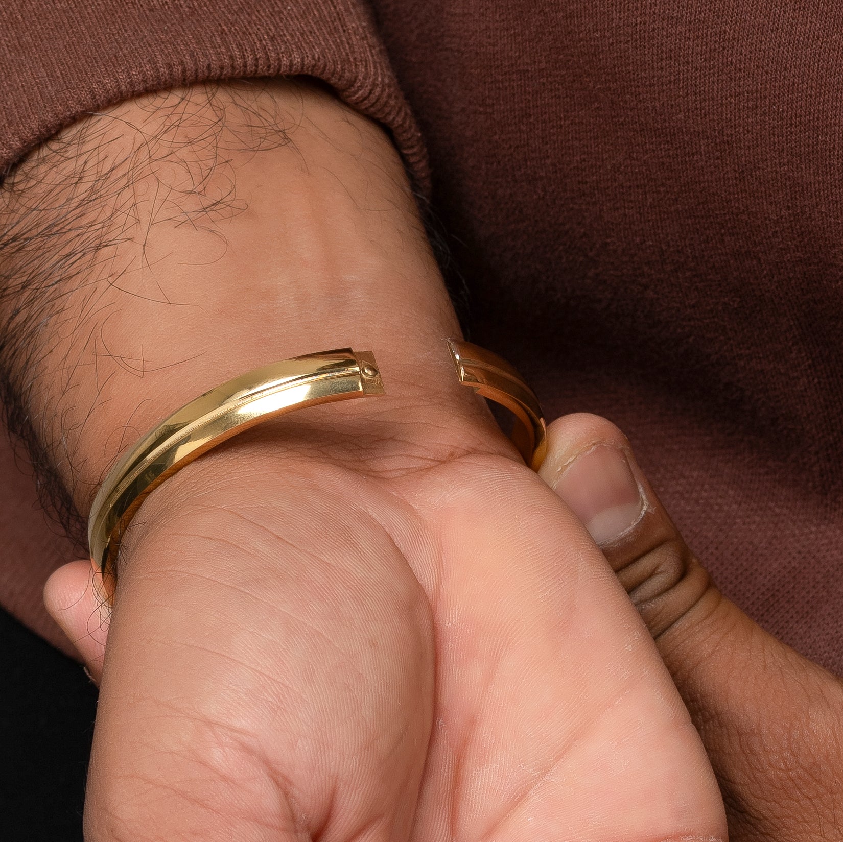 Zifro Rose Gold Men's Kada Bracelet