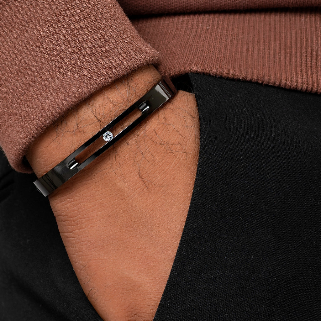 Milakoo Black Men's Kada Bracelet