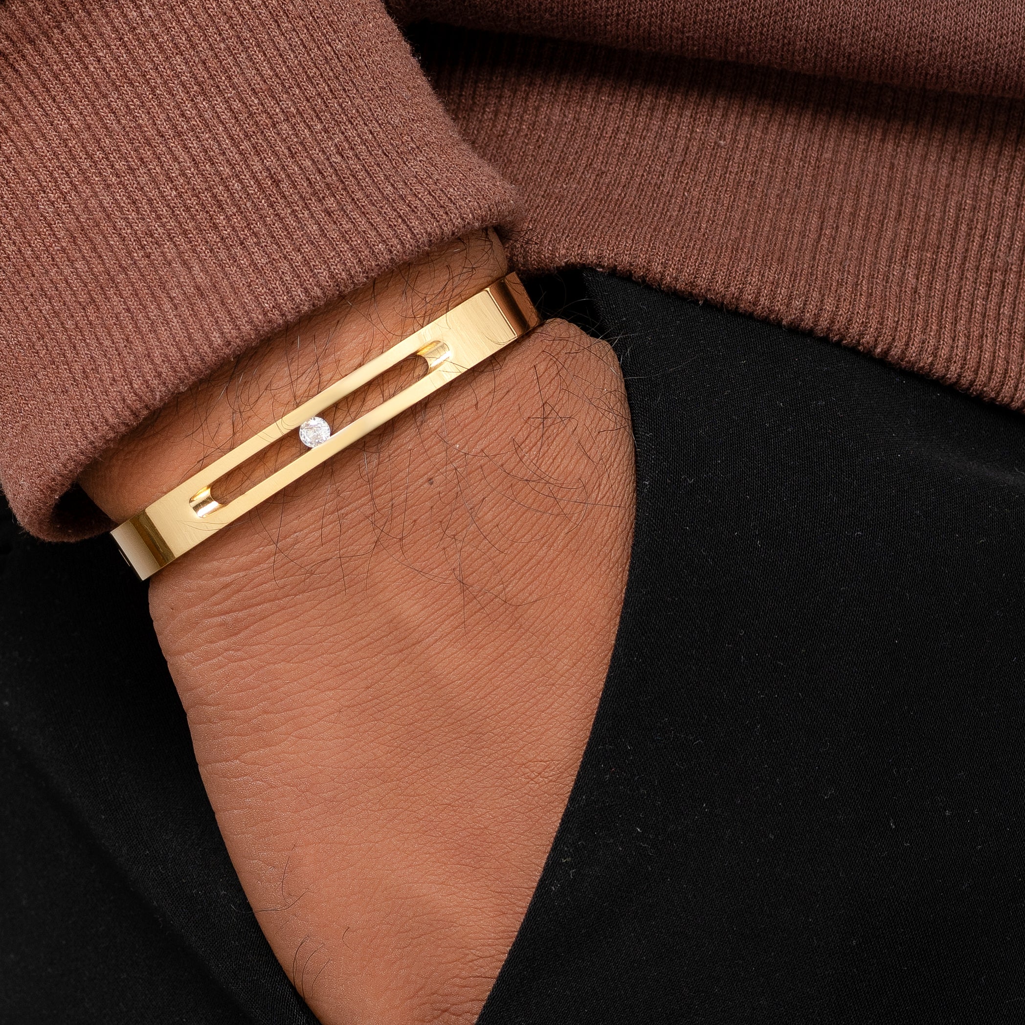 Milakoo Gold Men's Kada Bracelet