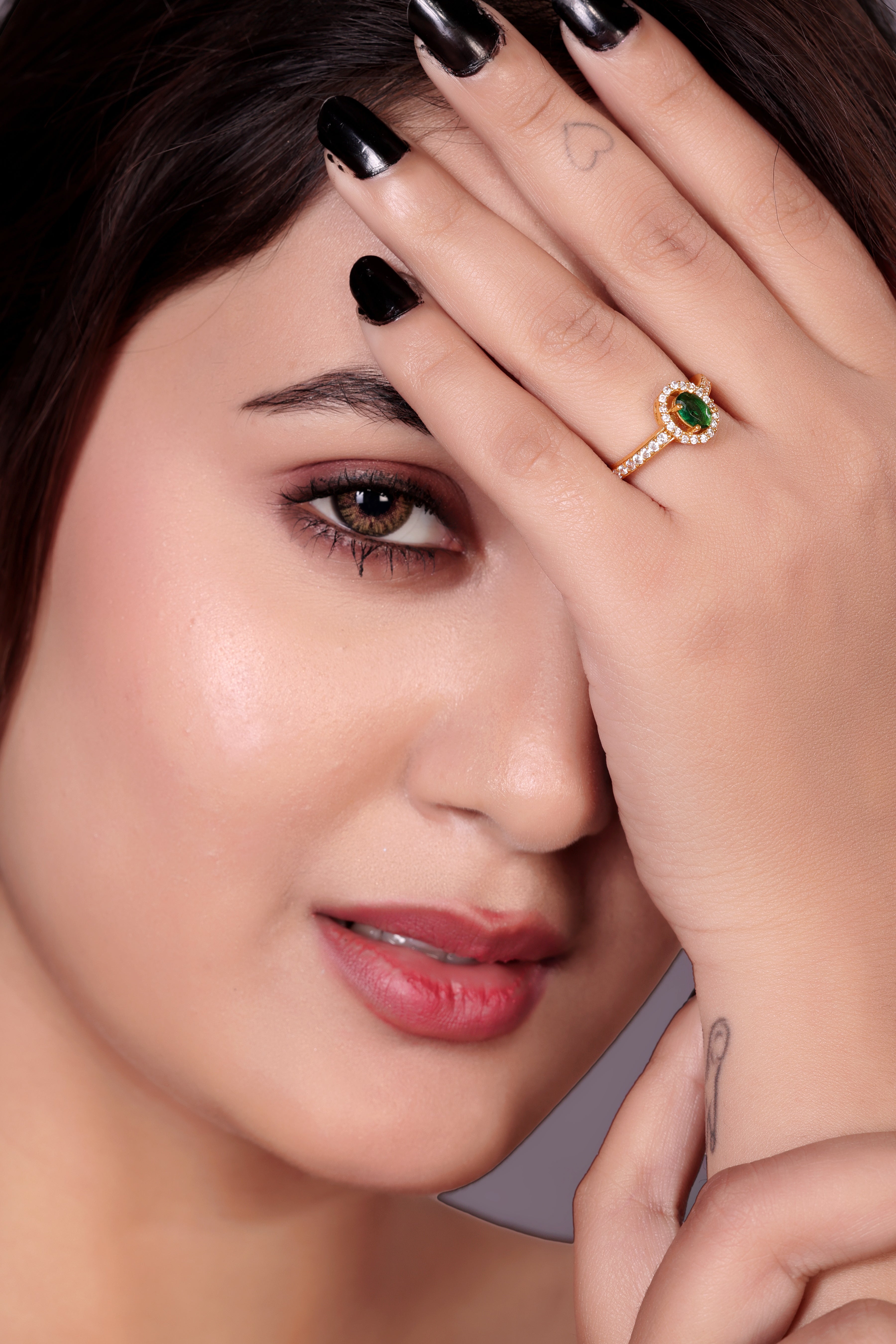 Green Quartz Diamond Ring