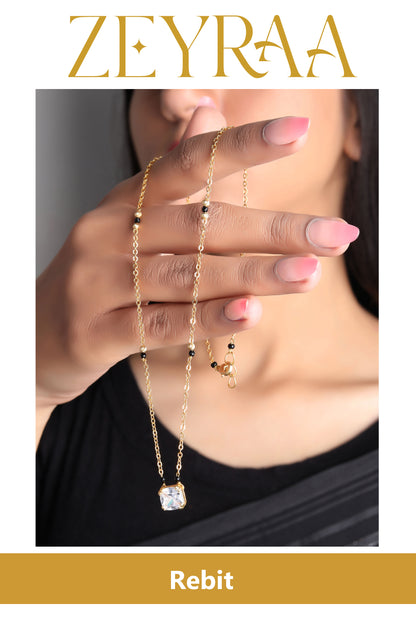 Square Solitaire Mangalsutra