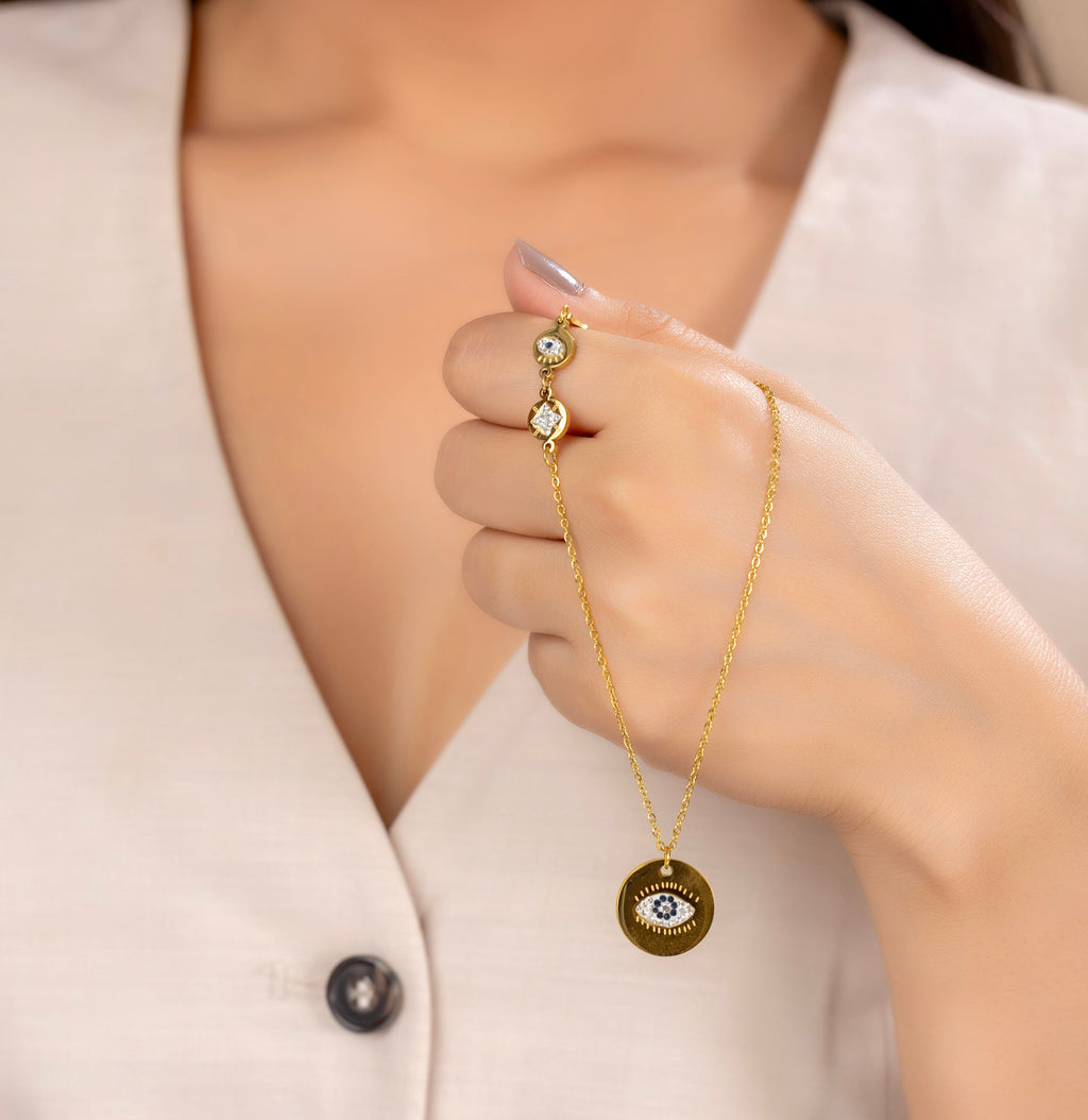 Mataki Eye Chain Pendant Necklace