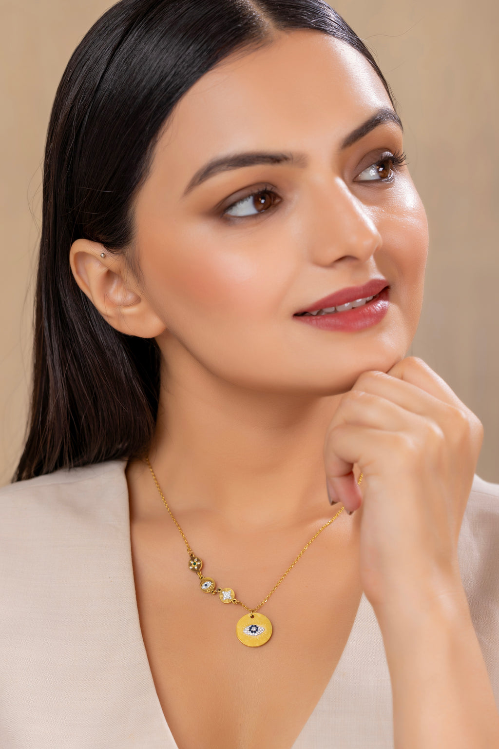 Mataki Eye Chain Pendant Necklace