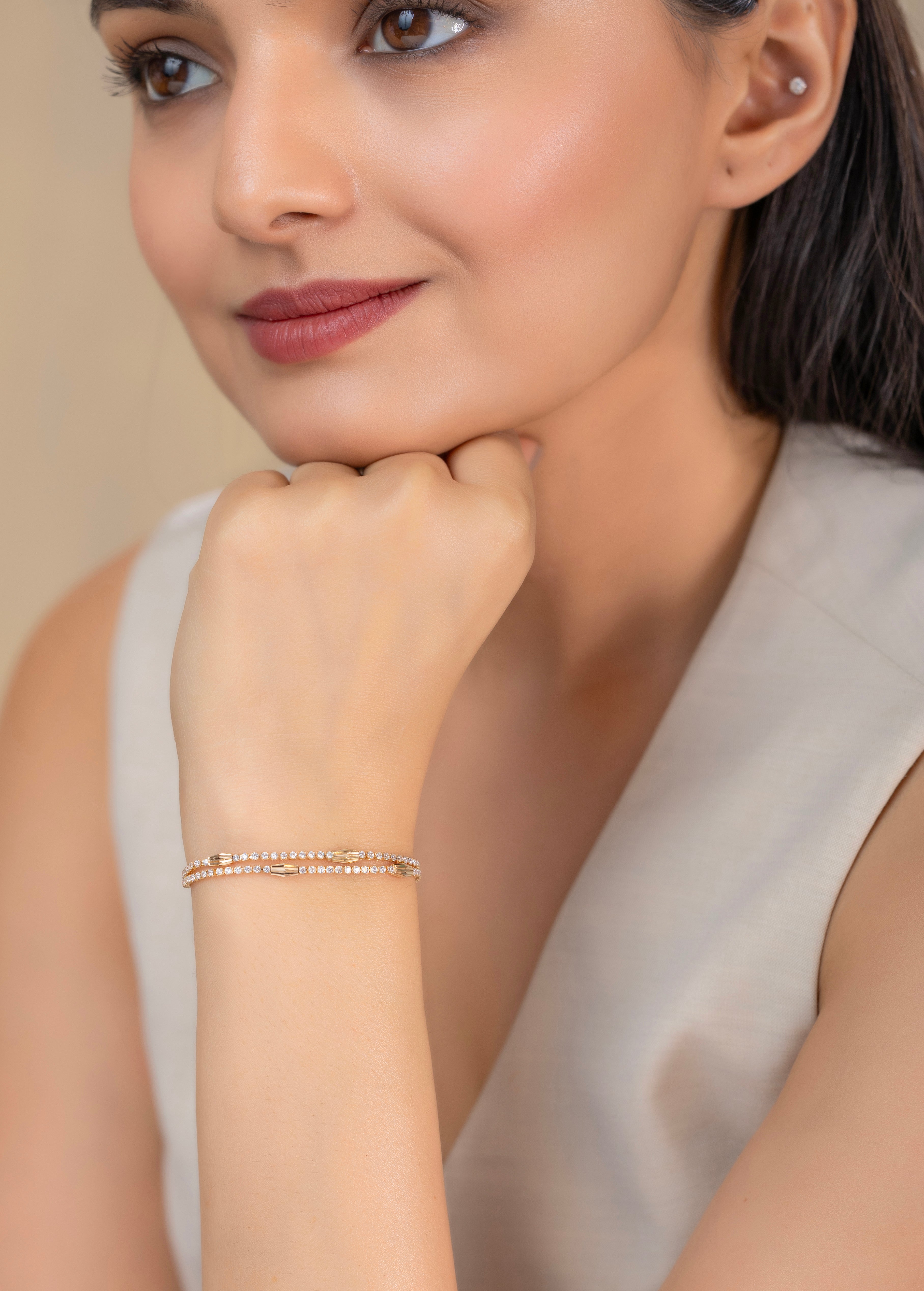 Anika Rosegold Plated Bracelet