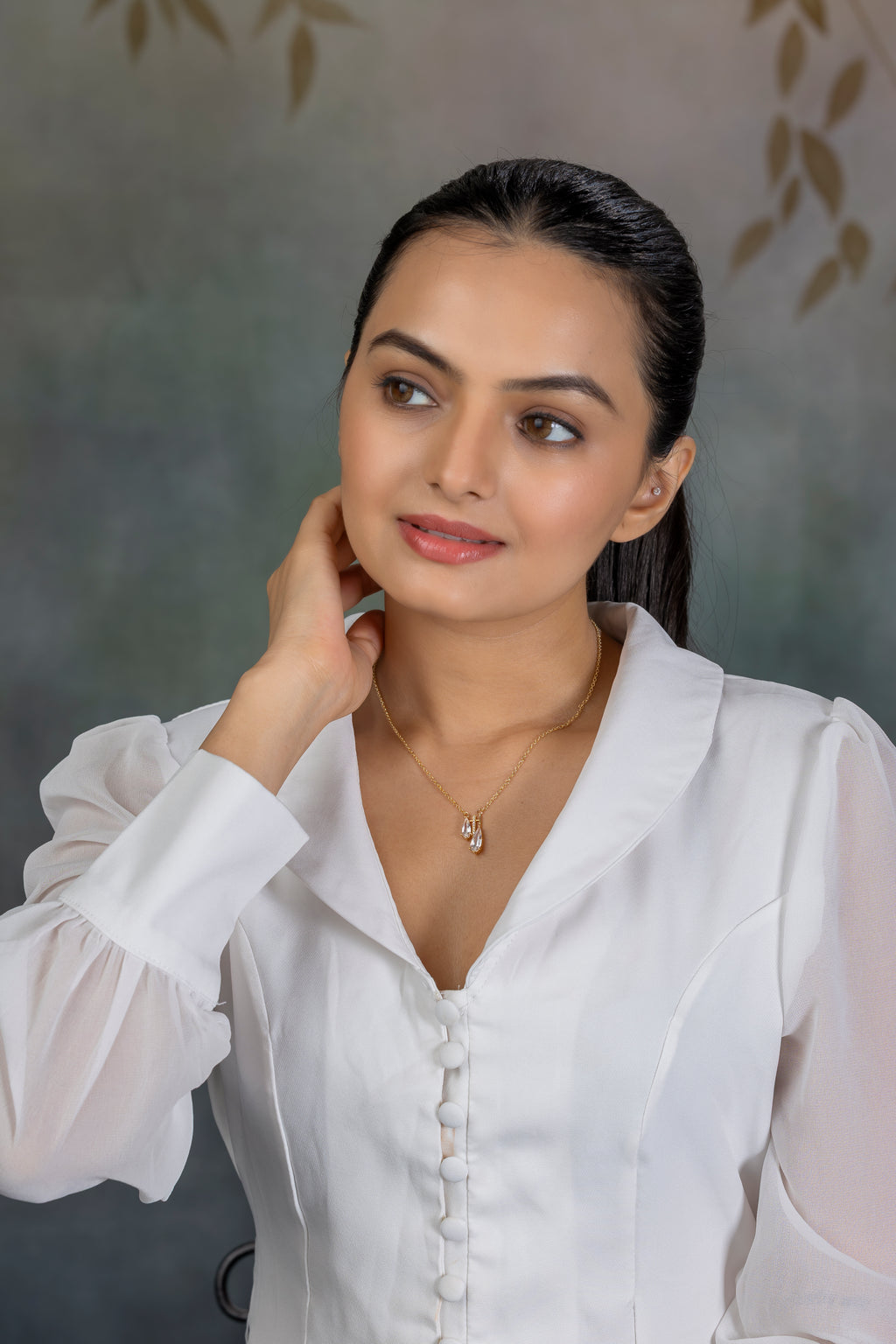 Twin Drop Chain Pendant Necklace