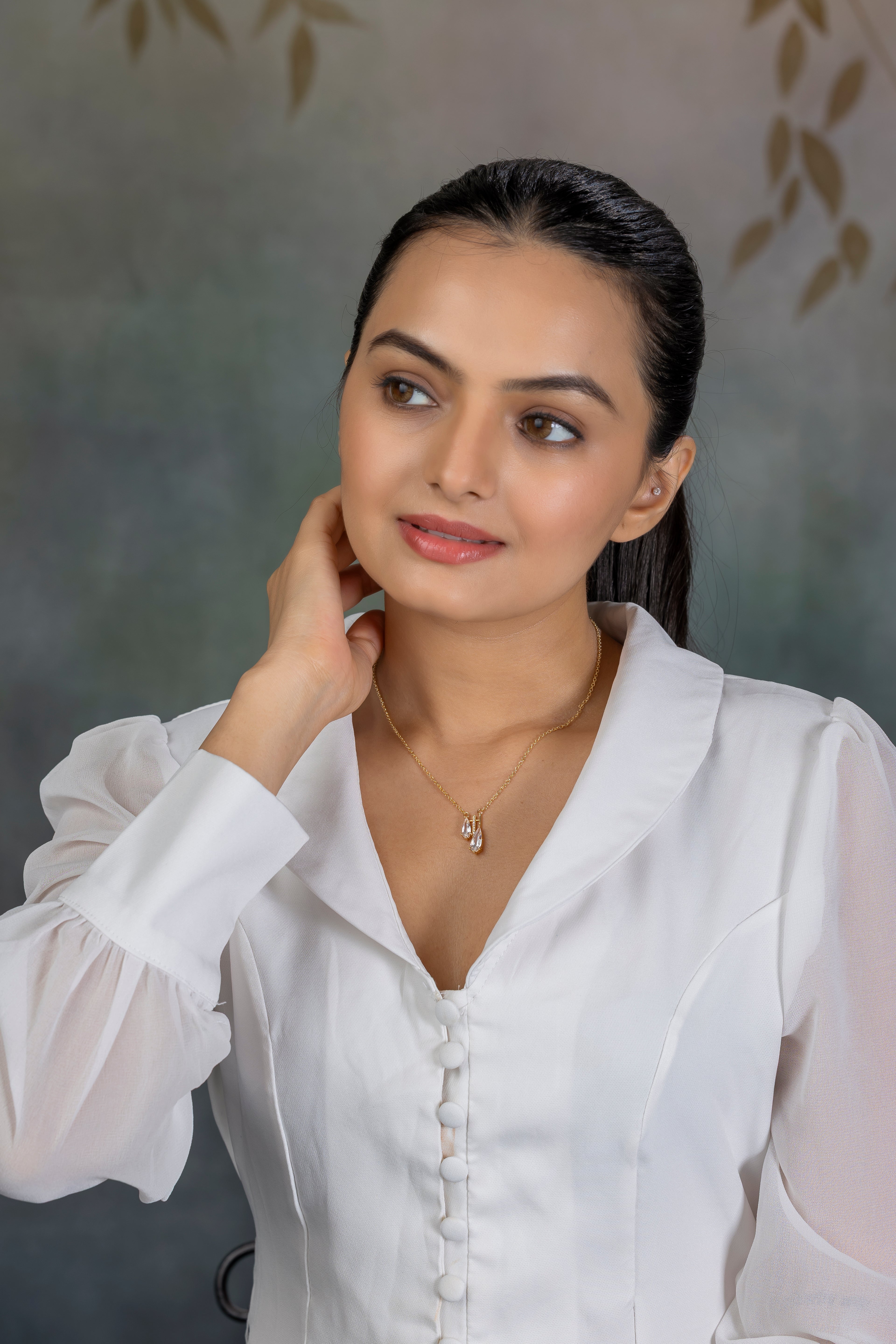 Twin Drop Chain Pendant Necklace