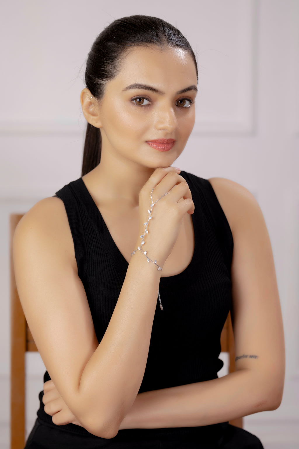 Niyati Silver Plated Ring Bracelet