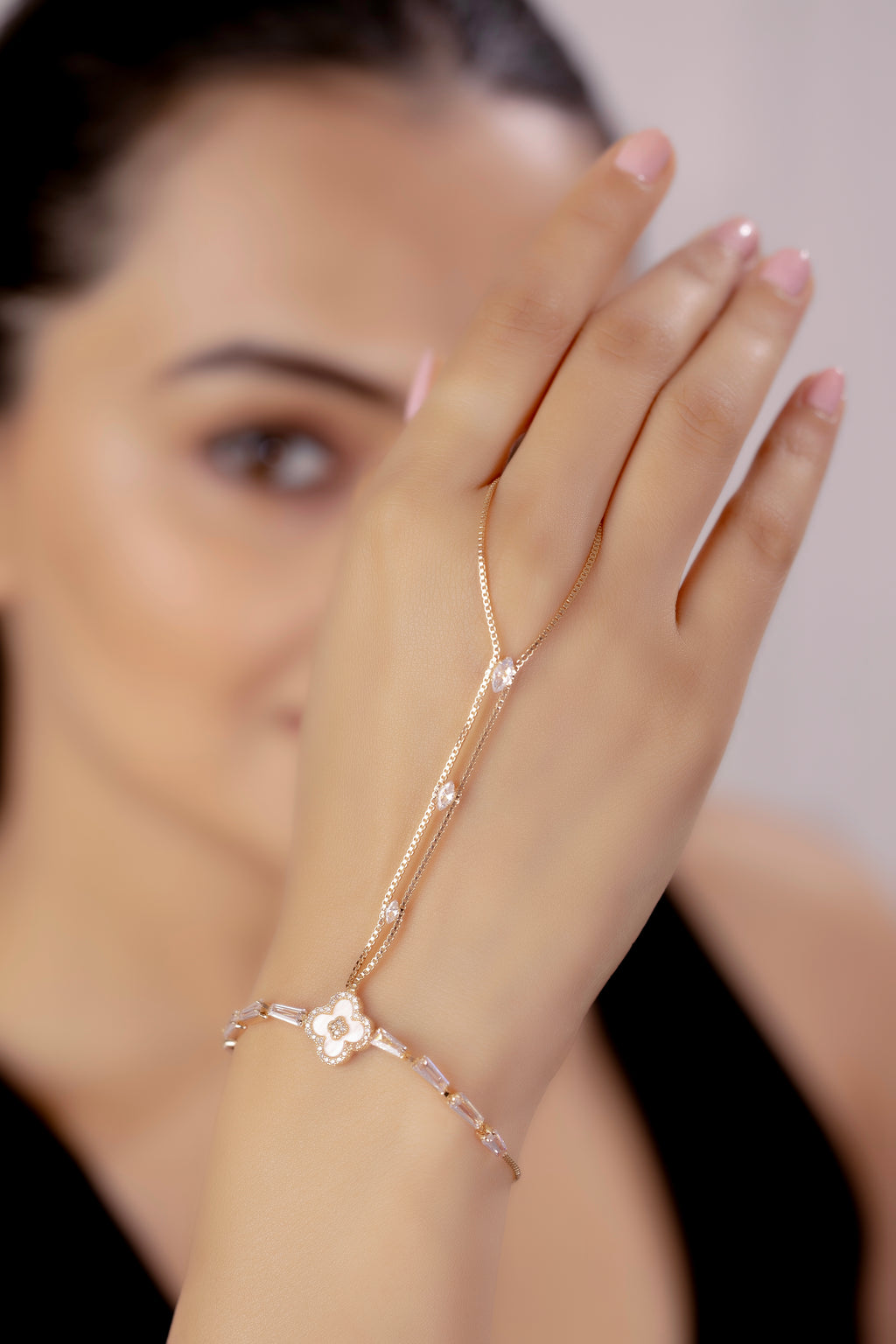 Sana Rosegold Plated Ring Bracelet