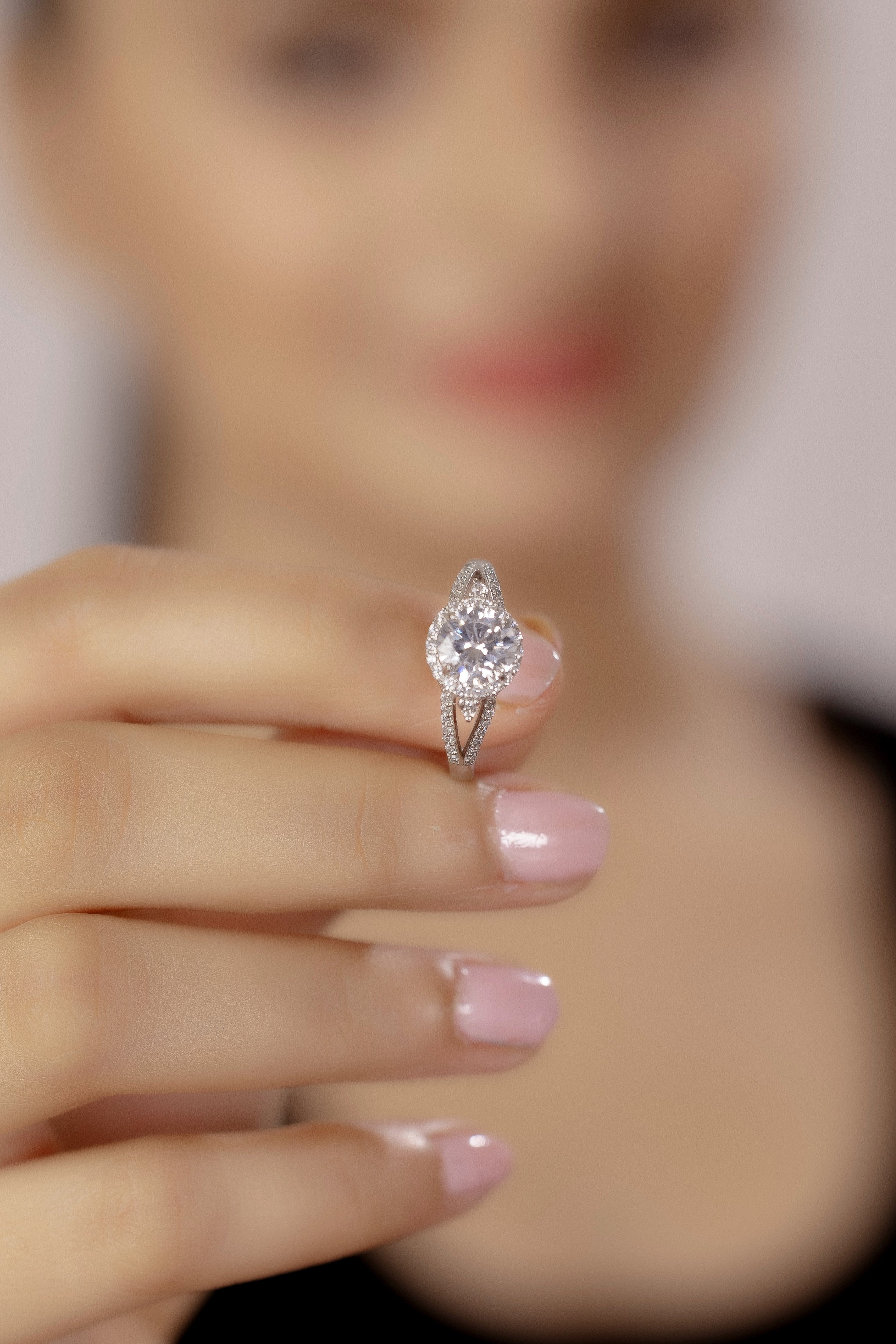 Radiant Round Halo Ring