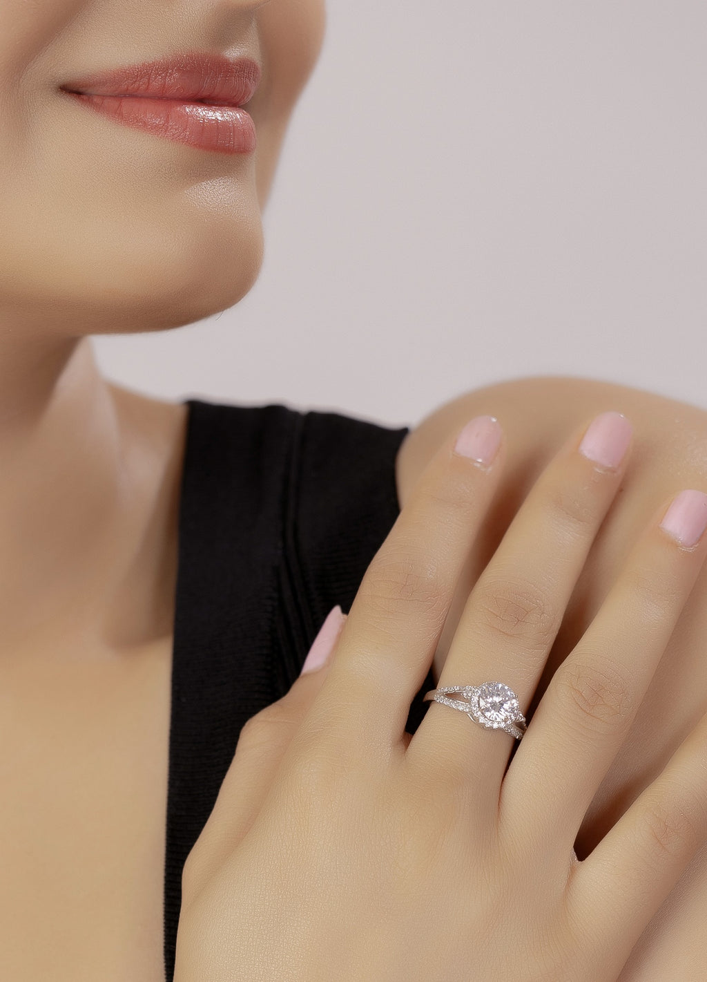 Radiant Round Halo Ring