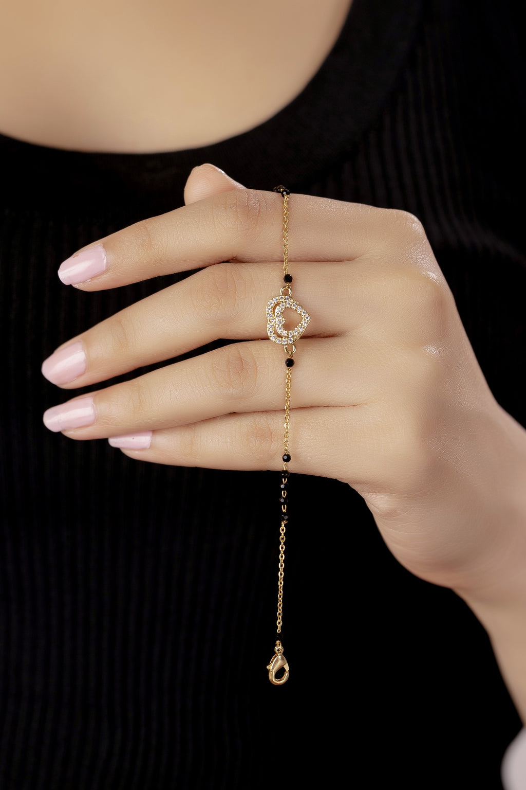 suhagan heart mangalsutra bracelet