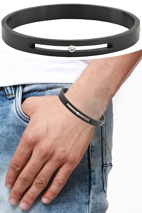 Milakoo Black Men's Kada Bracelet