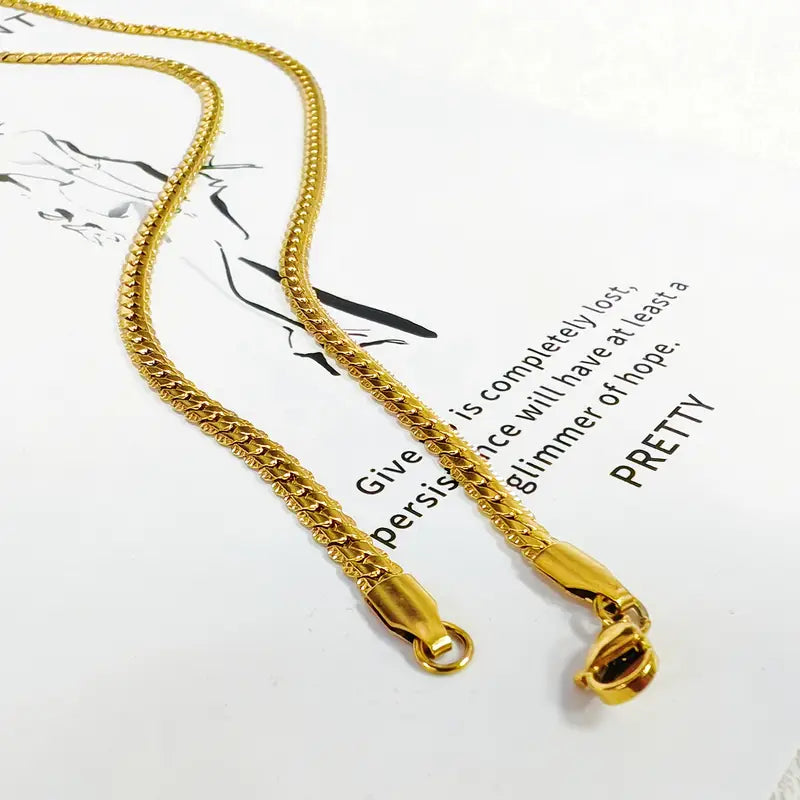 Gold-Plated Titanium Steel Cuban Chain Necklace
