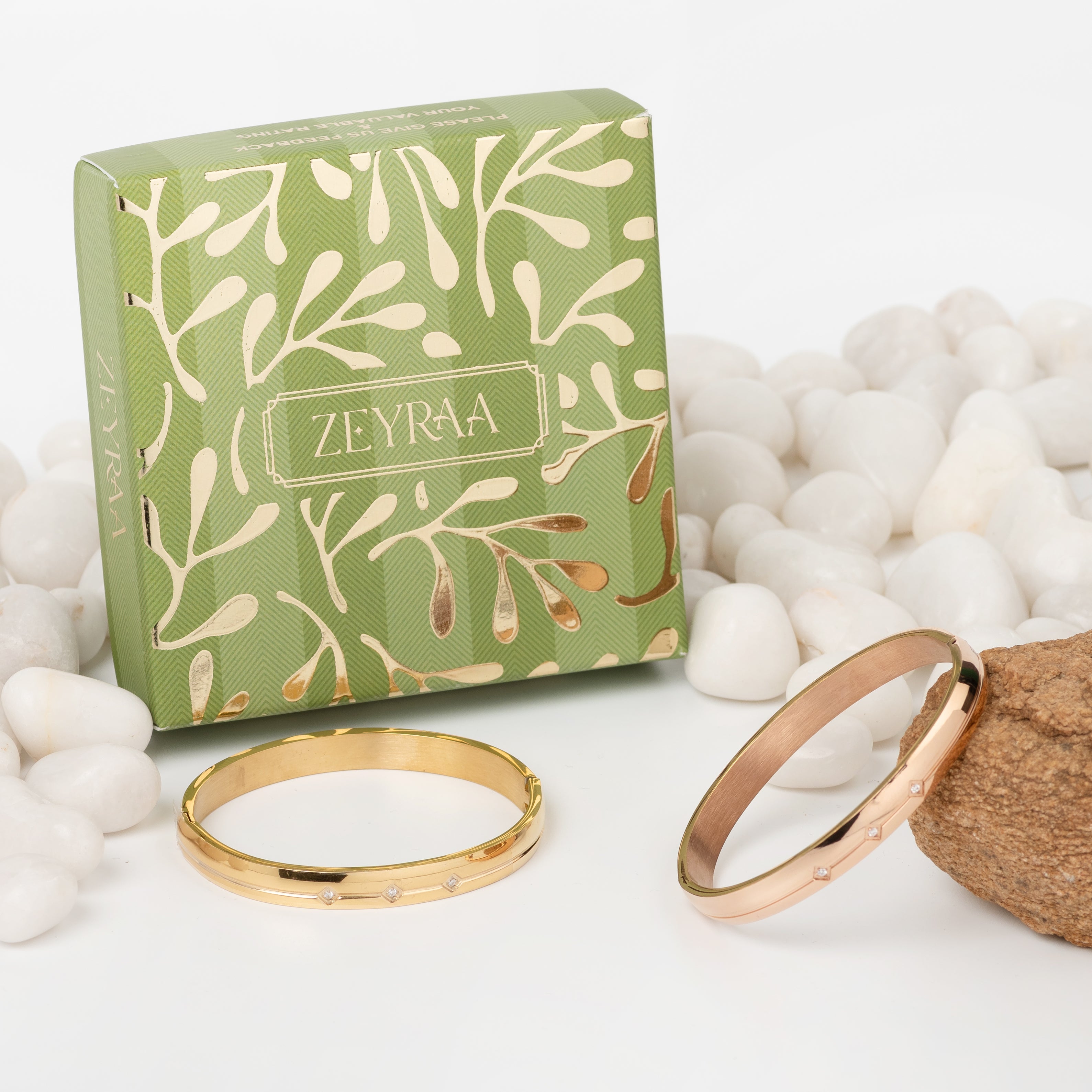 Zifro Rose Gold Men's Kada Bracelet