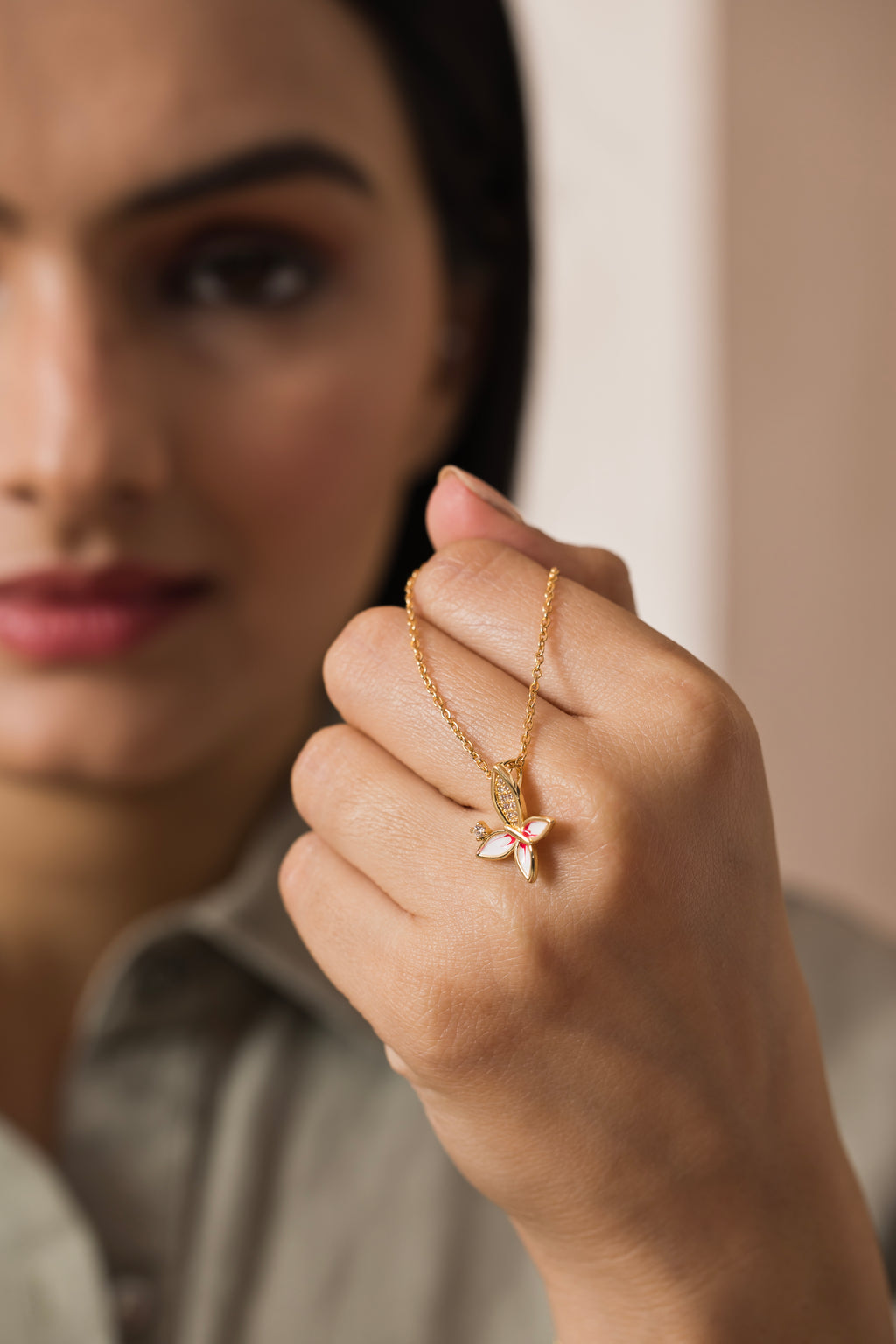 Evania Butterfly Gold Plated Necklace