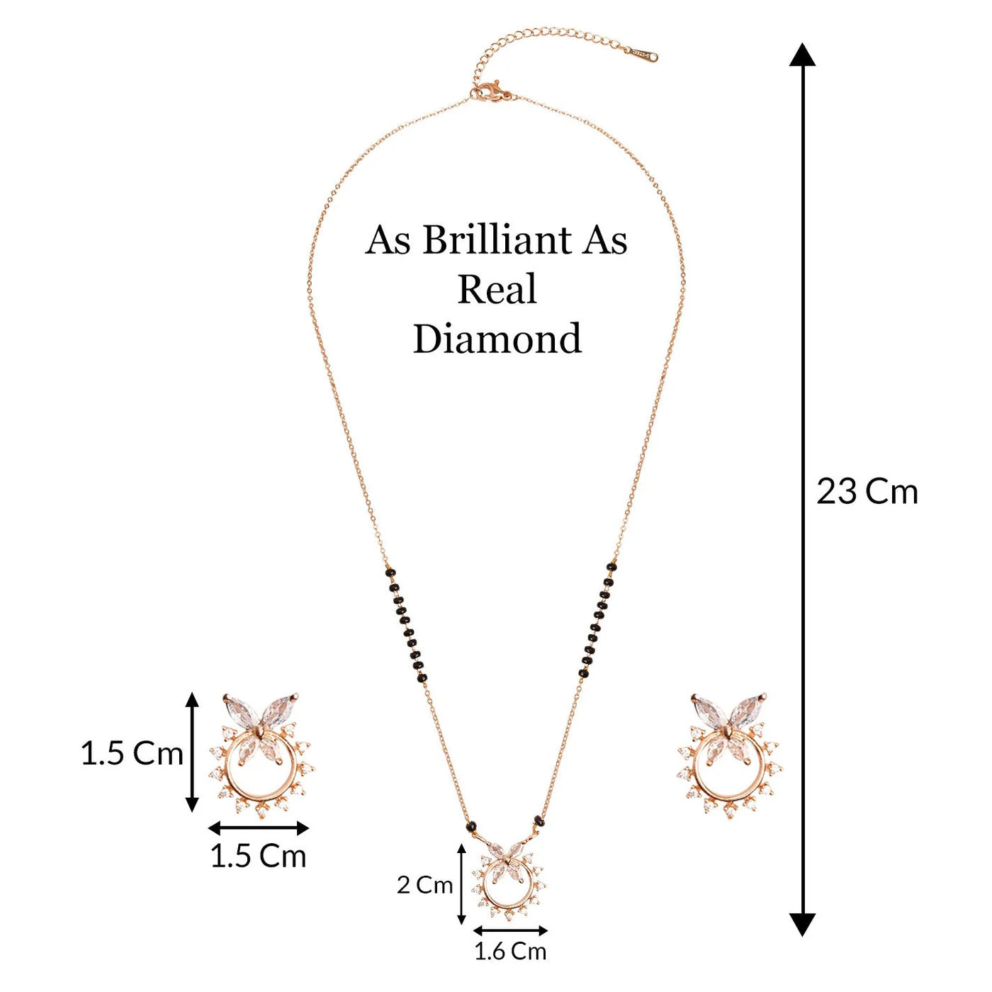 American Diamond Mangalsutra with earrings