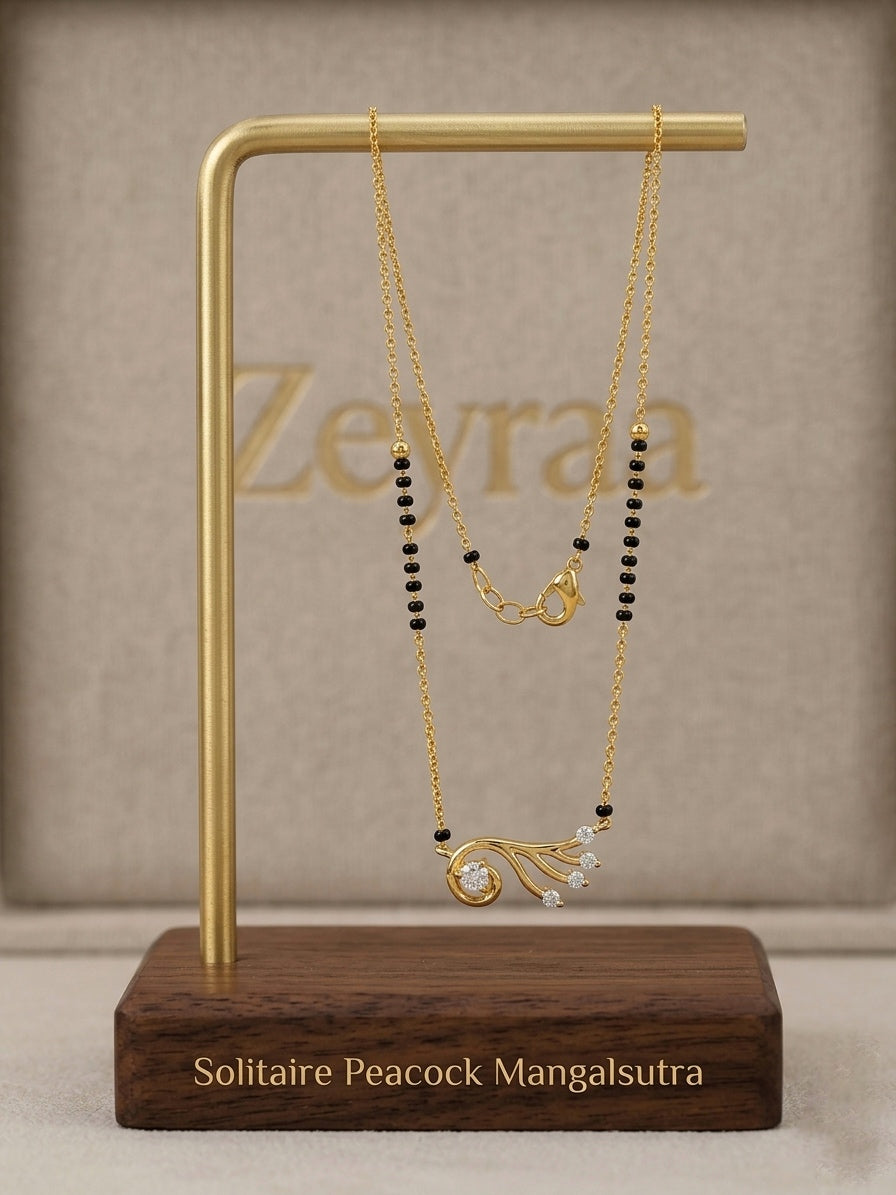 Solitaire Peacock Mangalsutra