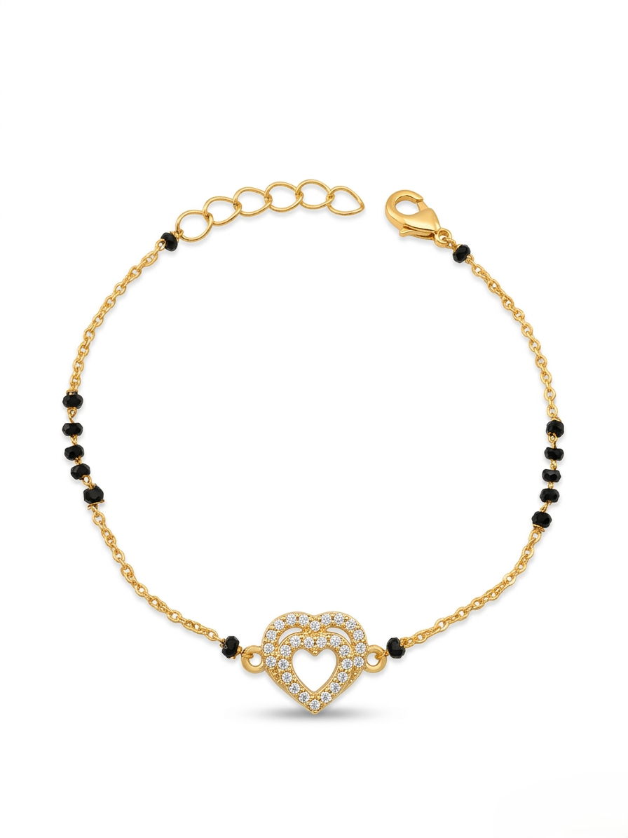 suhagan heart mangalsutra bracelet