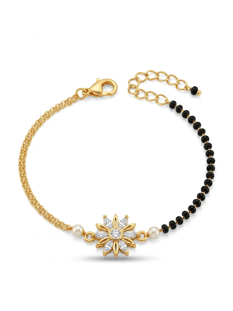 Alizaa Gold Plated Mangalsutra Bracelet
