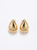 Diamond Teardrop Hoops Earrings