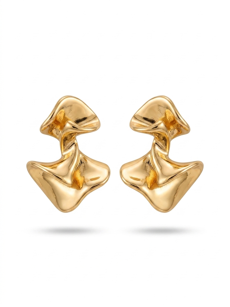 Eclair Gold Plated Earring