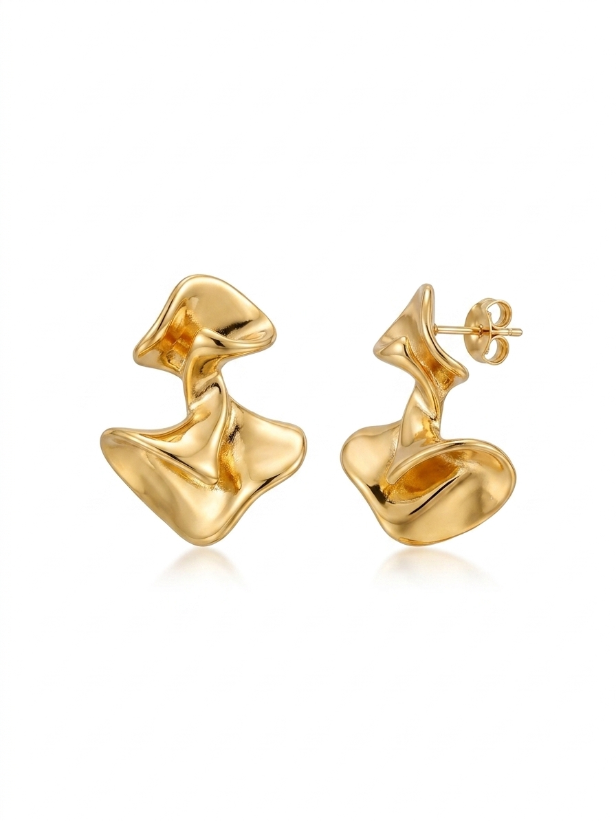 Eclair Gold Plated Earring