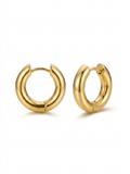 Solid 18K Gold Stainless Steel Hoop Earring For Women