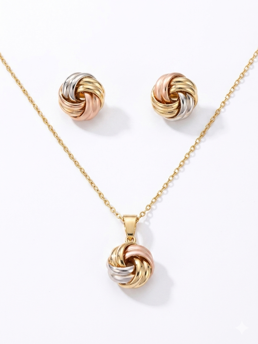Eternal Knot necklace with earring