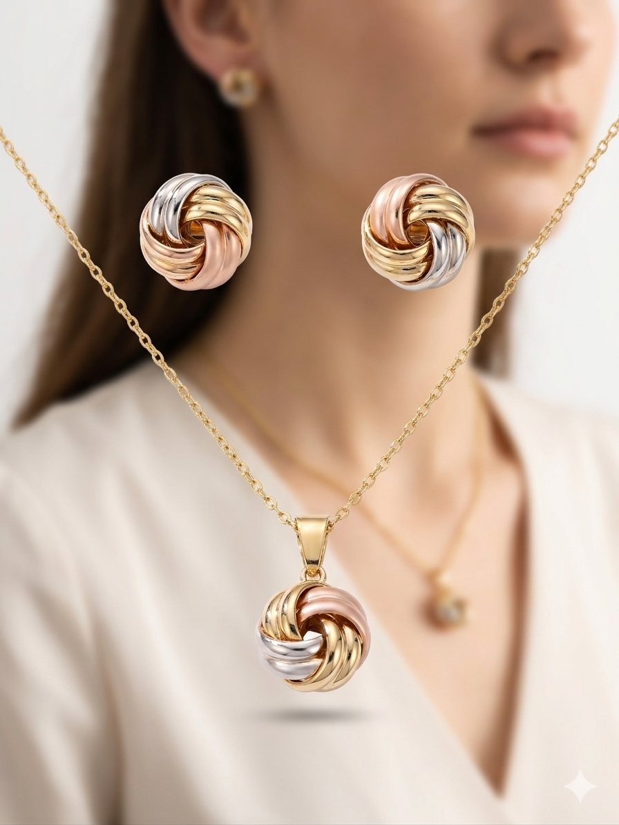 Eternal Knot necklace with earring