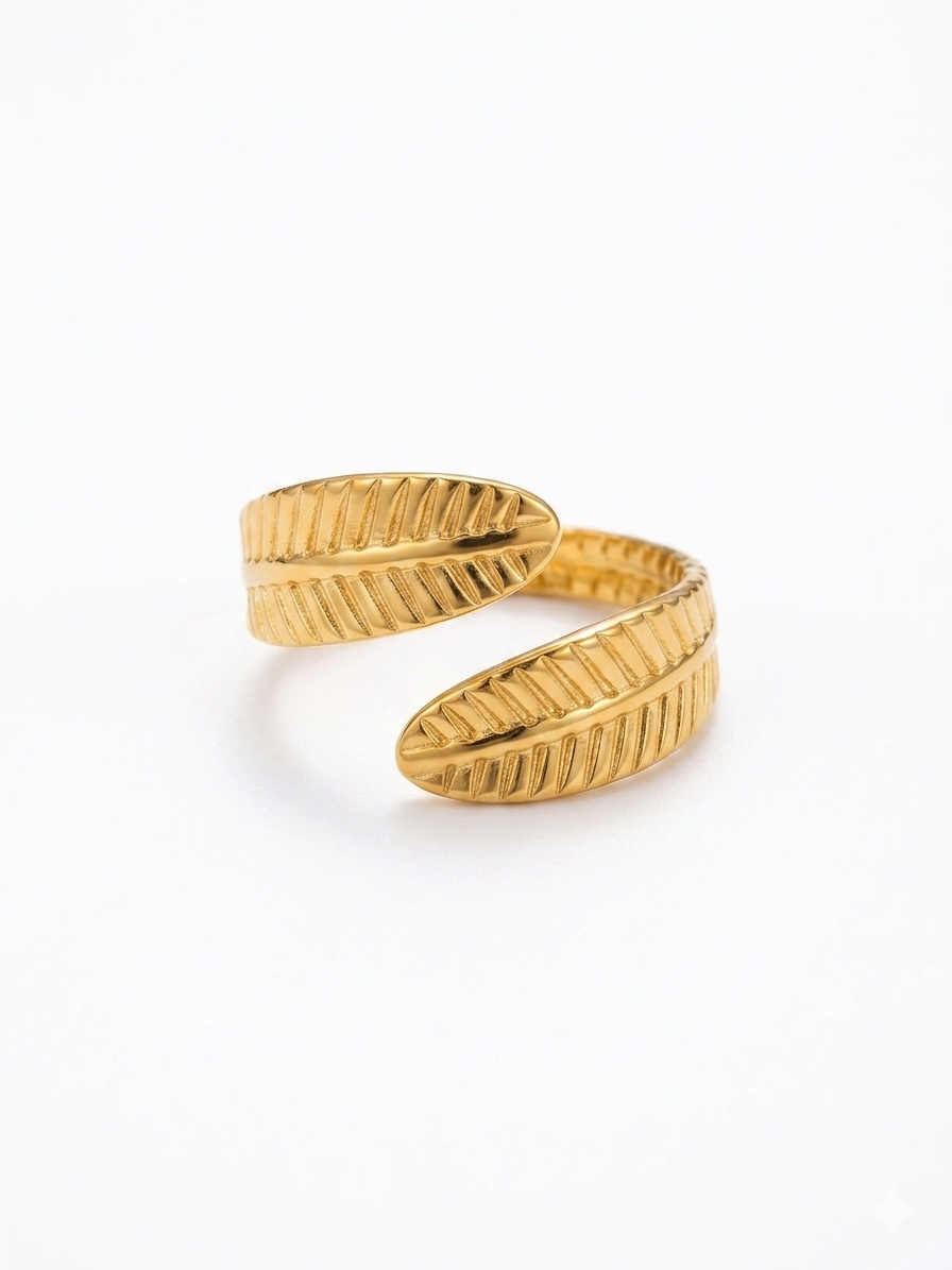 Golden Leaf Wrap Ring