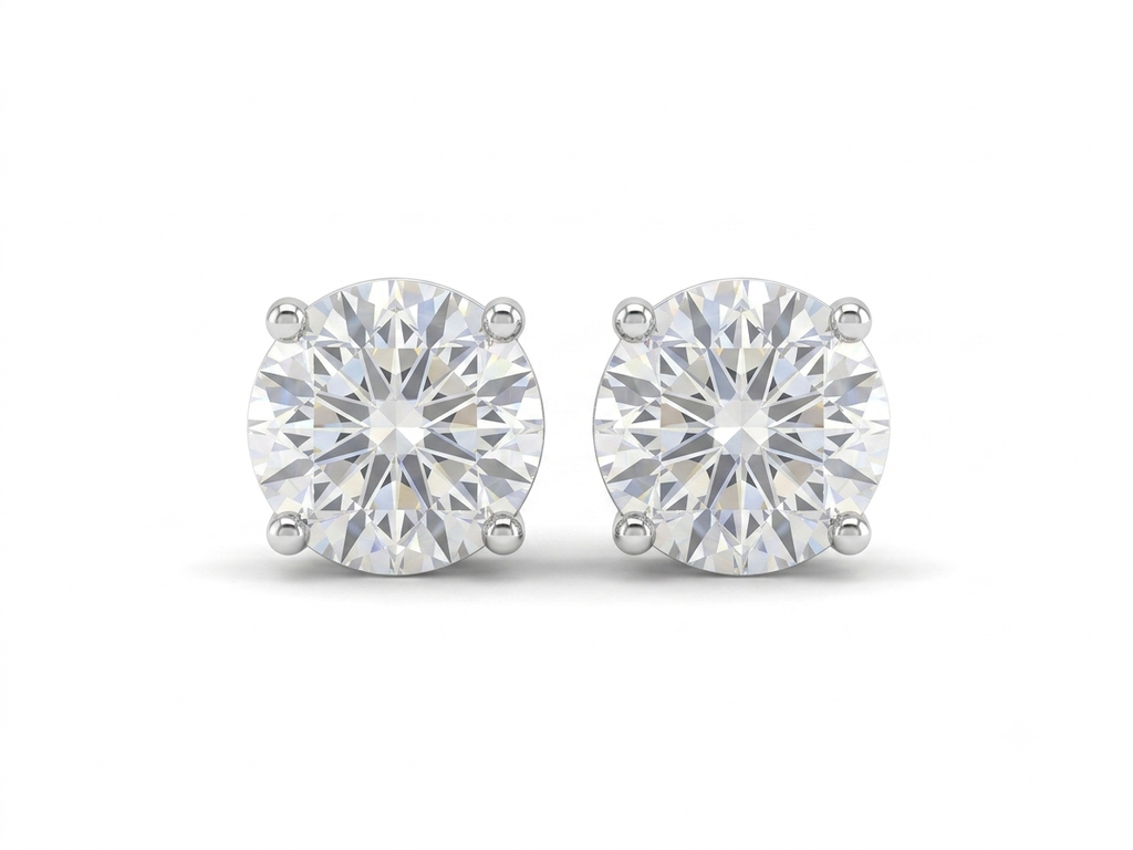 Classic Four-Prong Round Solitaire Studs