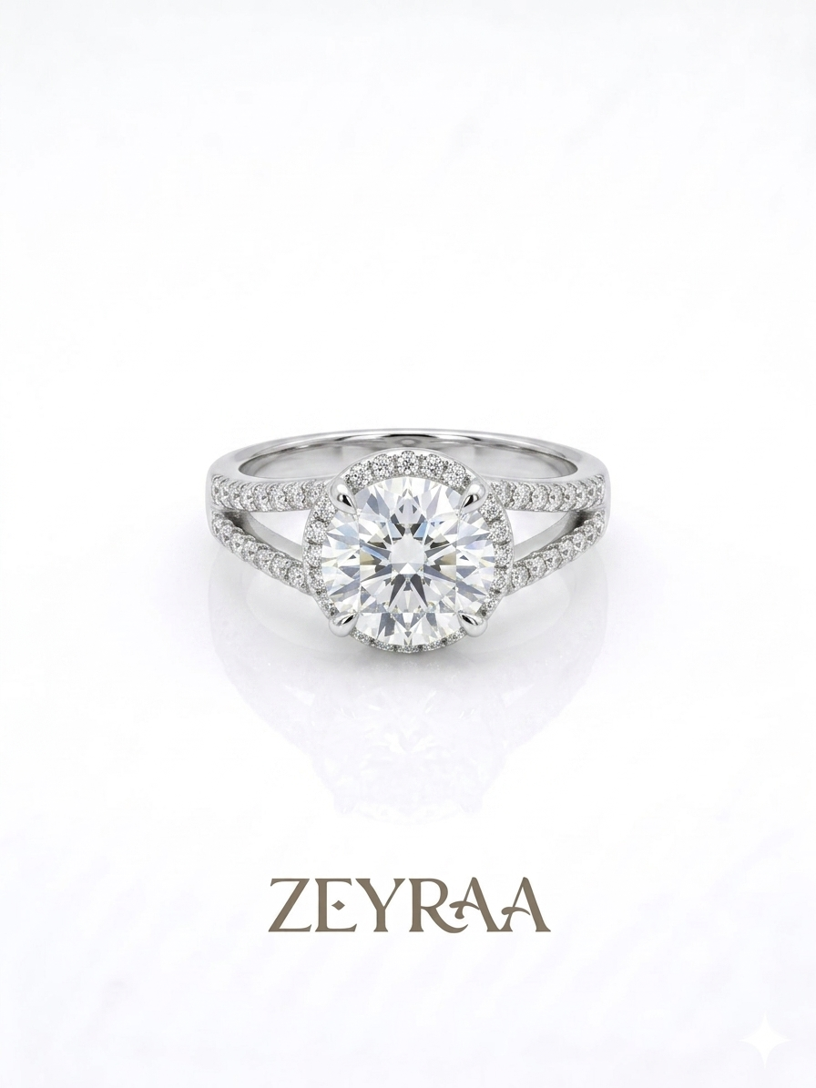 Radiant Round Halo Ring