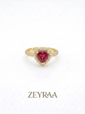 Garnet Glow Heart Ring