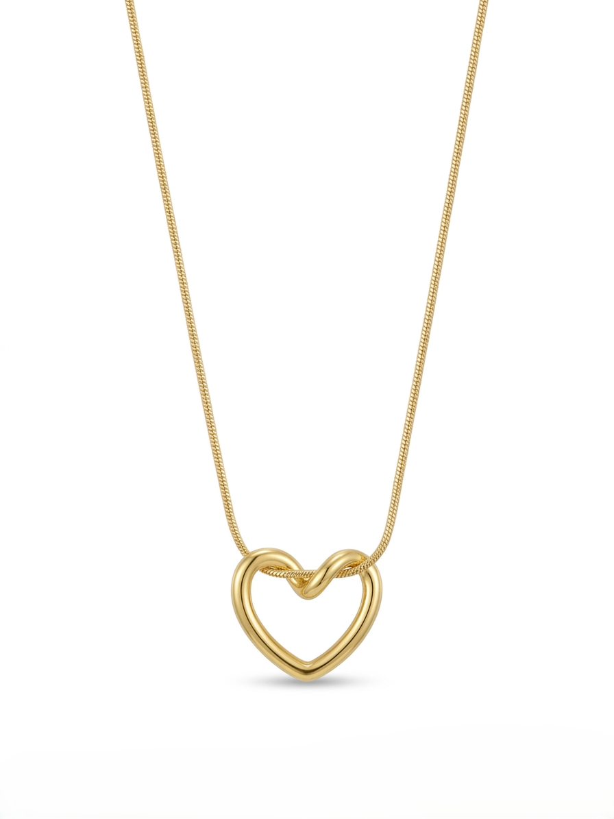 Hollow Heart Gold Plated Necklace