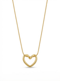 Hollow Heart Gold Plated Necklace