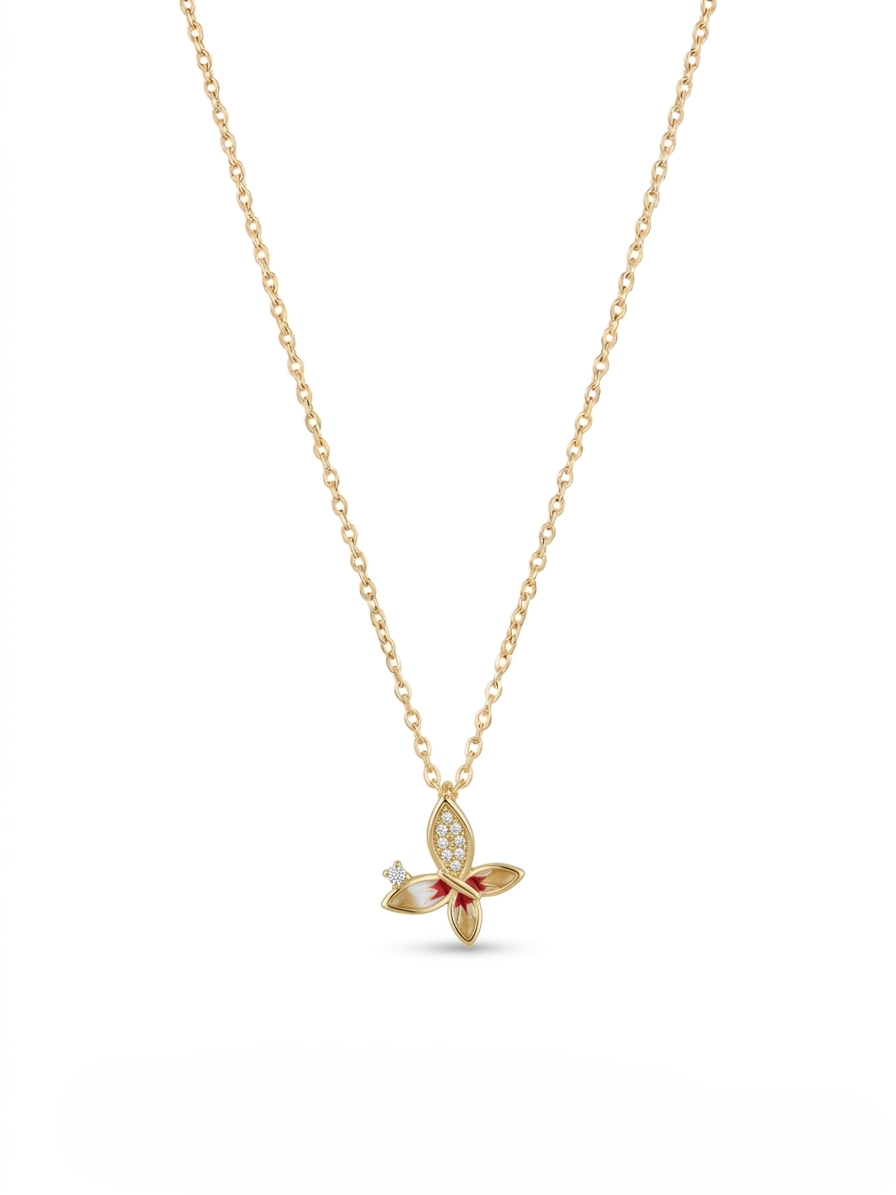 Evania Butterfly Gold Plated Necklace