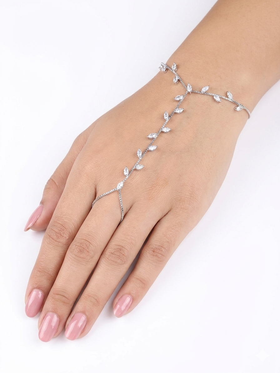 Niyati Silver Plated Ring Bracelet