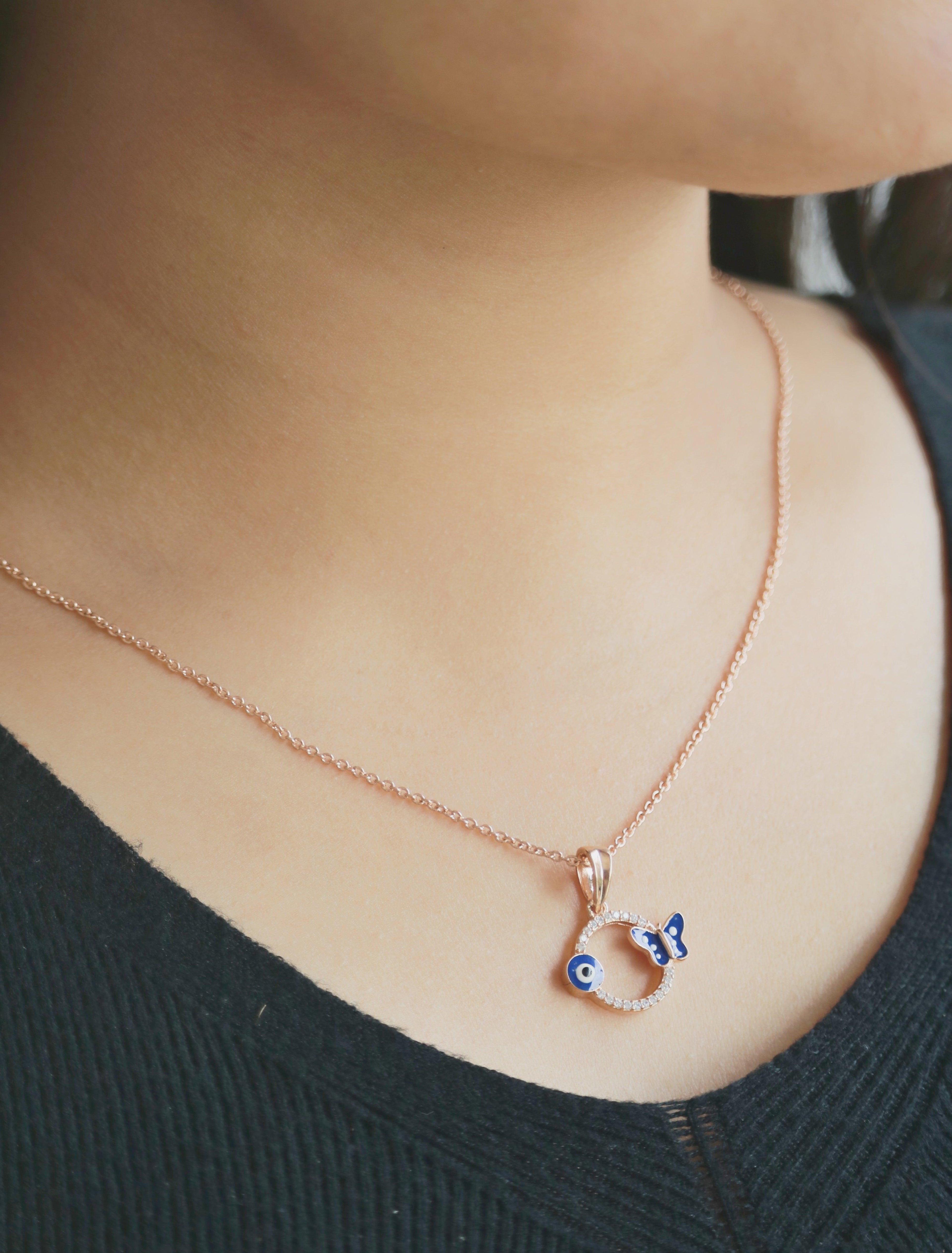 Eva Butterfly Chain Pendent Necklace