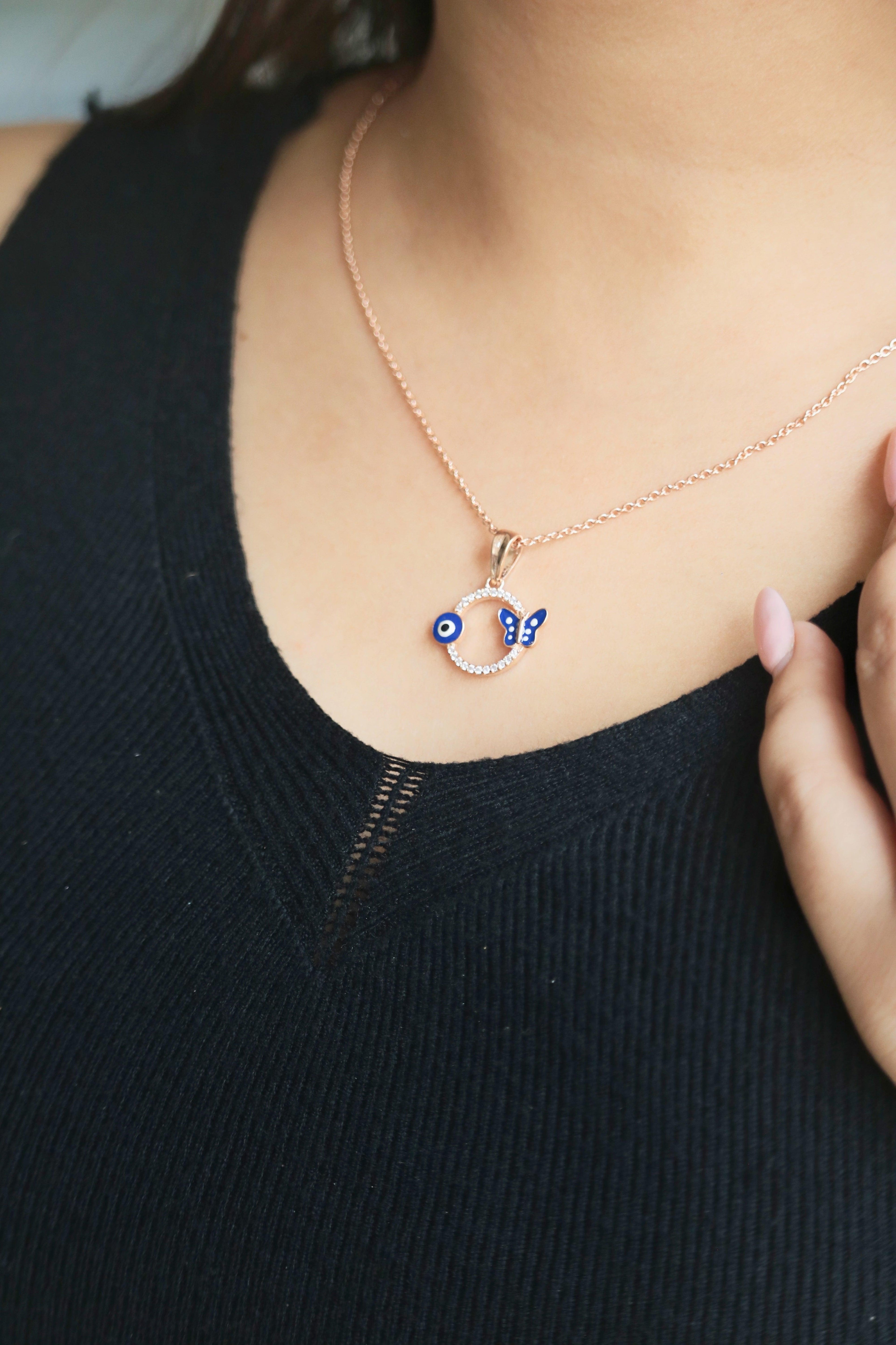 Eva Butterfly Chain Pendent Necklace