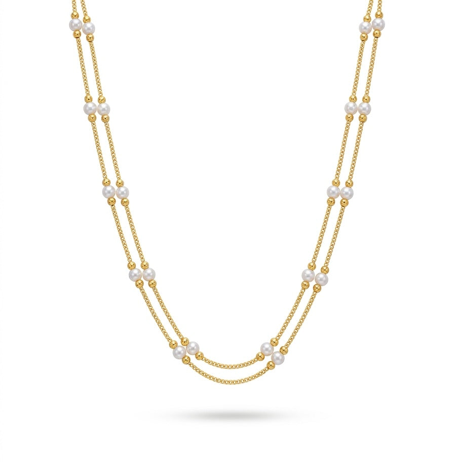 Tara Layered Pearl Necklace